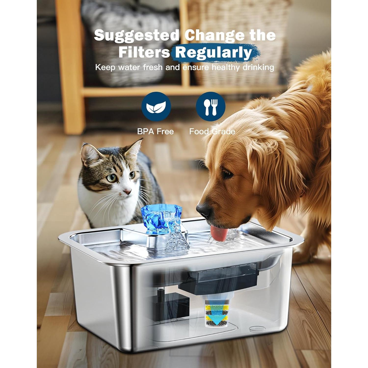 Filtros de Reemplazo PETNF para Fuente de Agua para Perros 4 Pzas