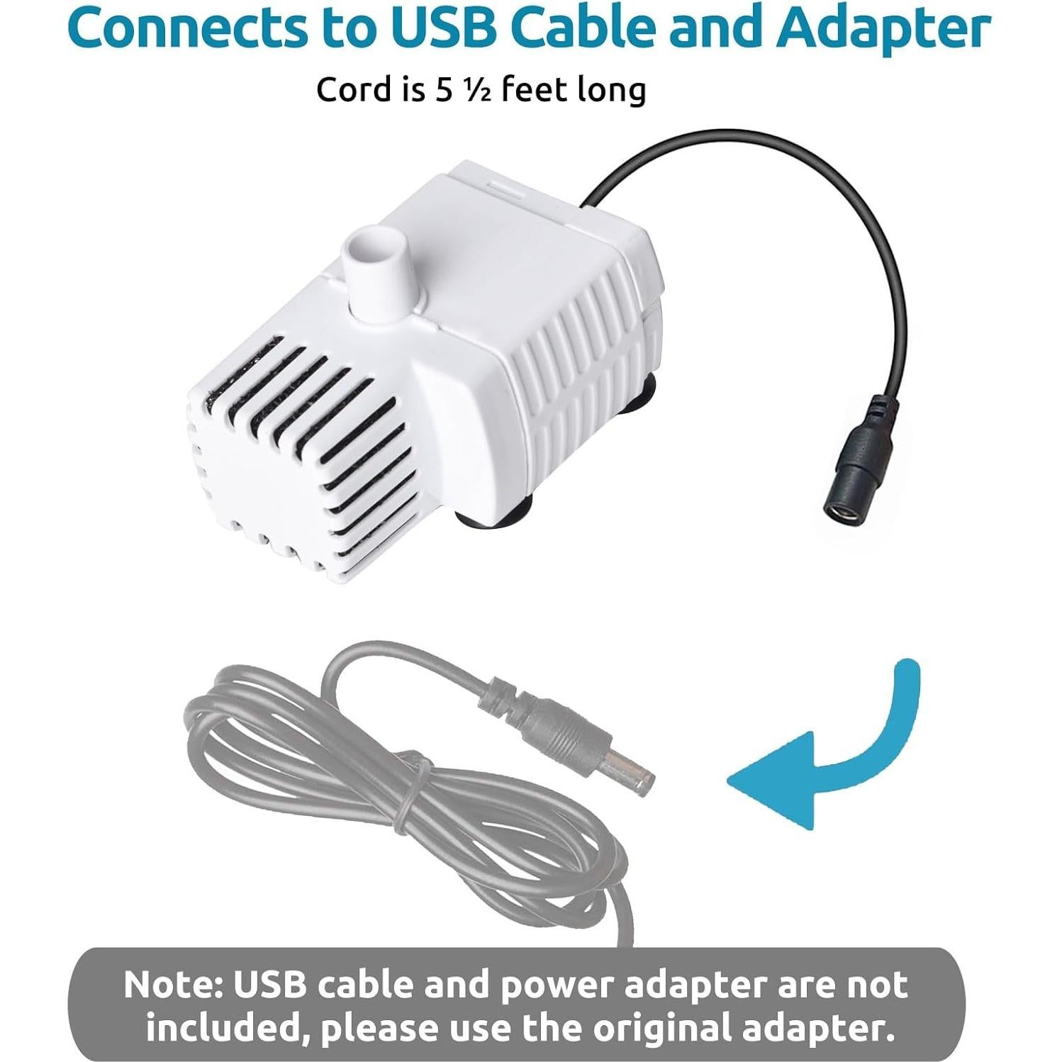 Bomba de Agua ORSDA D60 para Fuente de Gatos y Perros