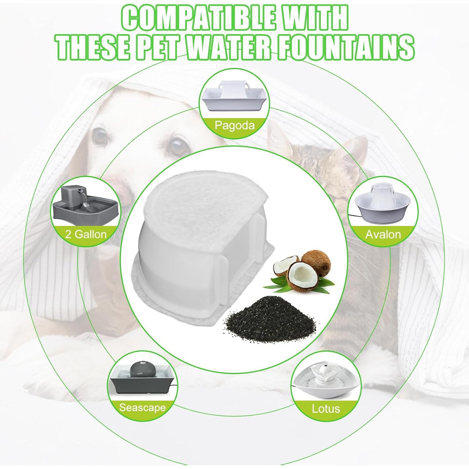 Filtros de Reemplazo Poweka para Fuentes de Agua para Gatos - 16 Piezas