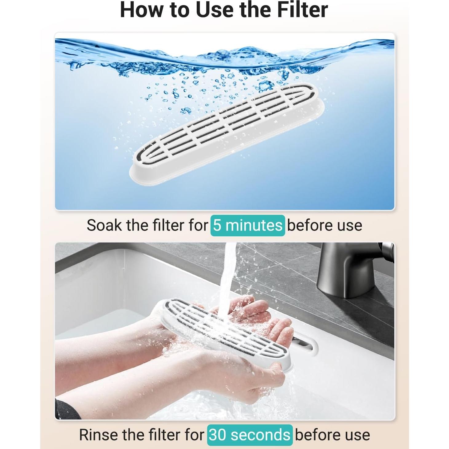 Filtros de Reemplazo Villabliss FT999 para Fuente de Agua Gatos - 16 Paquetes