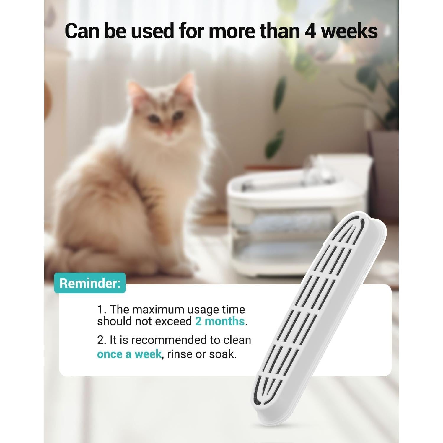 Filtros de Reemplazo Villabliss FT999 para Fuente de Agua Gatos - 16 Paquetes