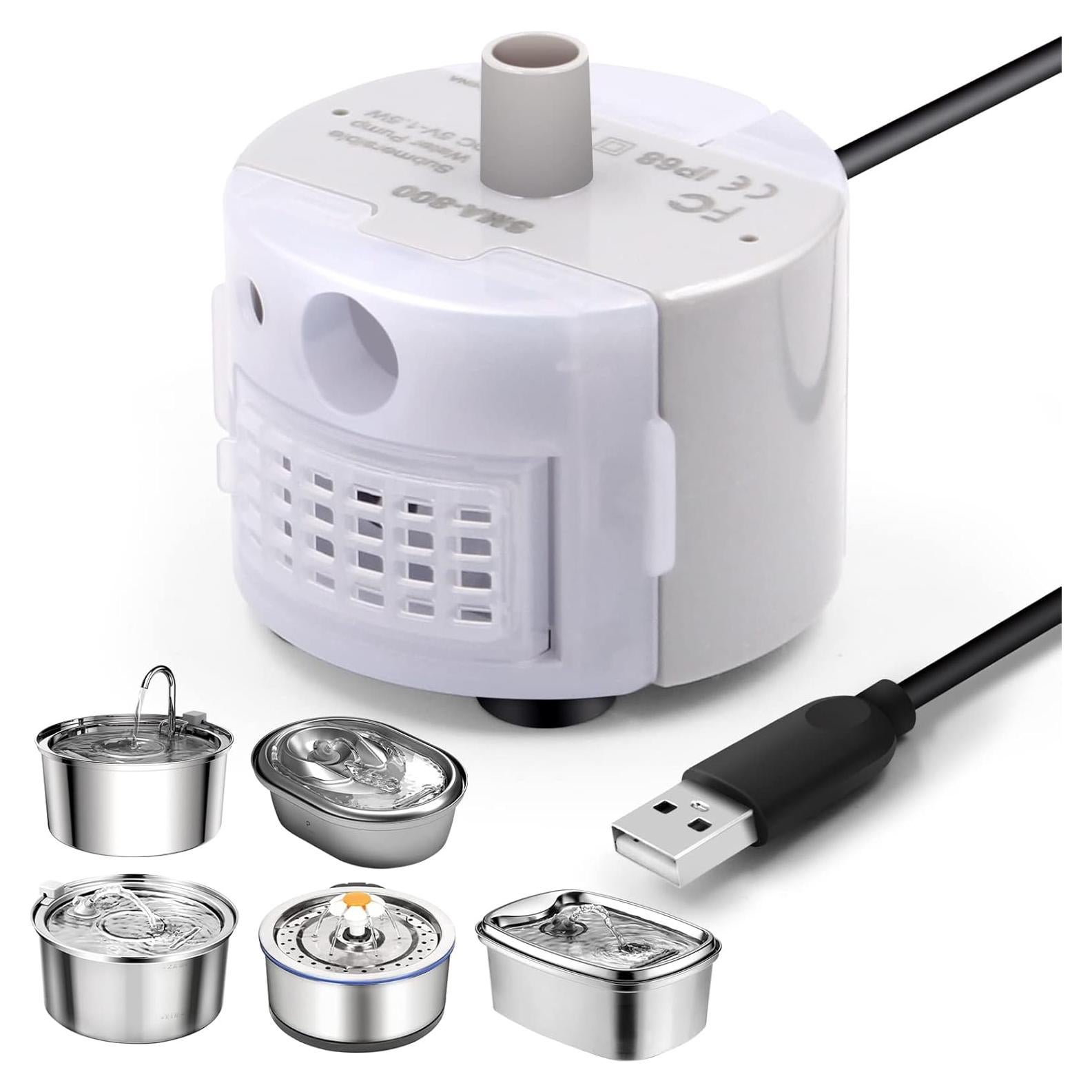 Bomba de fuente de agua para gatos Petilog 3.2L acero inoxidable