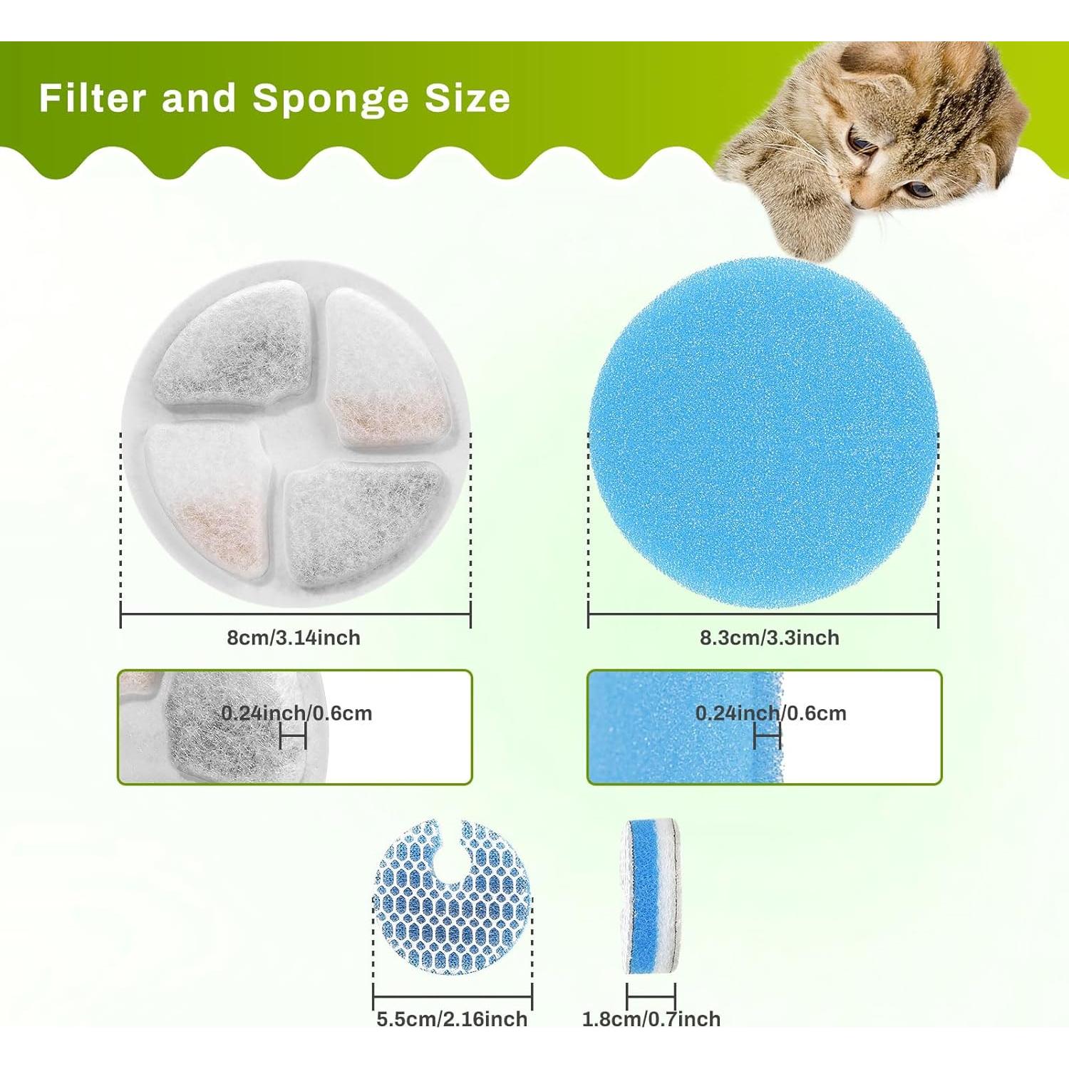Filtros de Agua para Fuente de Gato ZEKIRY - Paquete de 10