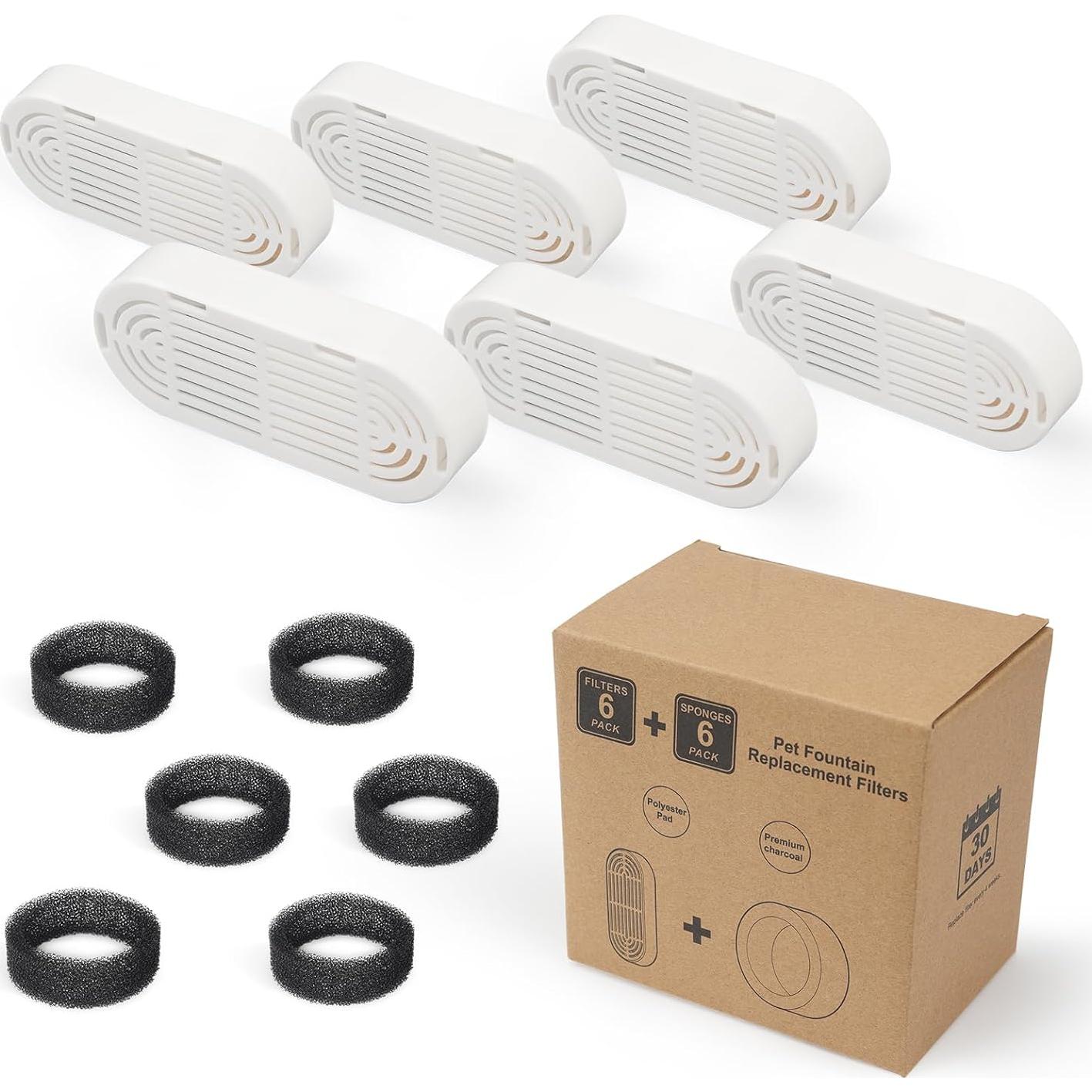 Filtro de agua para gatos Daoxuan - Paquete de 6+6 unidades