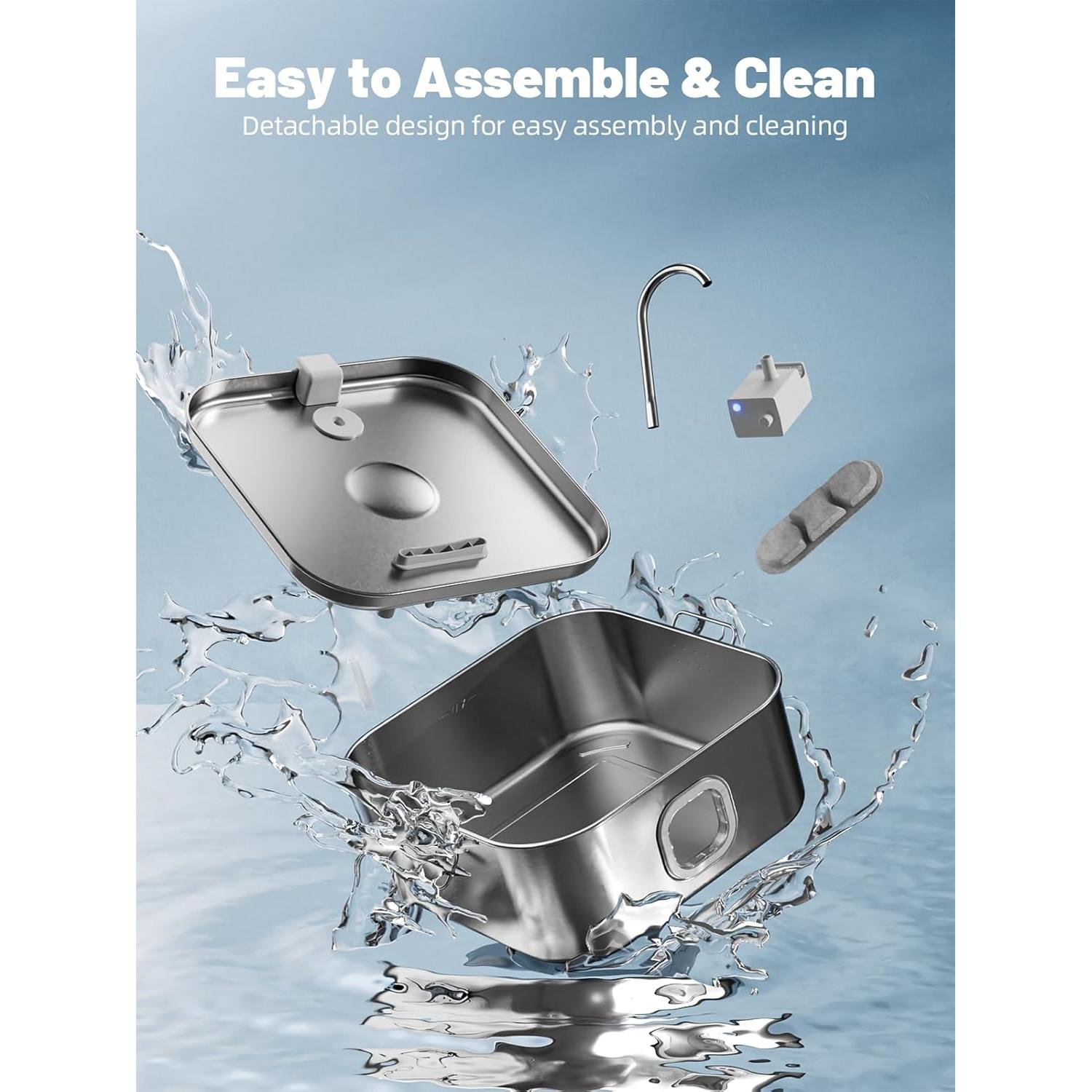 Fuente de Agua para Perros MAILOFY 12L Acero Inoxidable Silenciosa