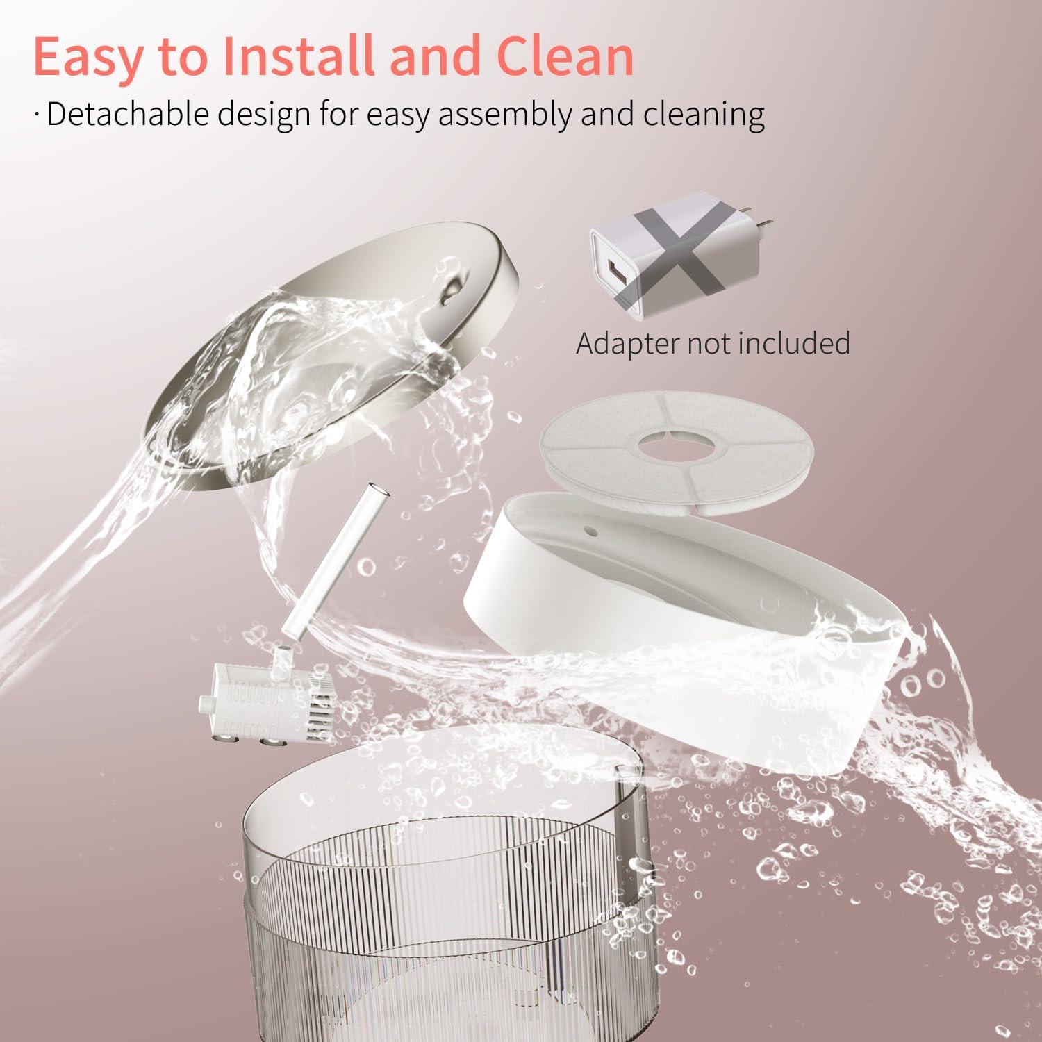 Fuente de Agua Automática para Gatos beQ 2.5L Acero Inoxidable