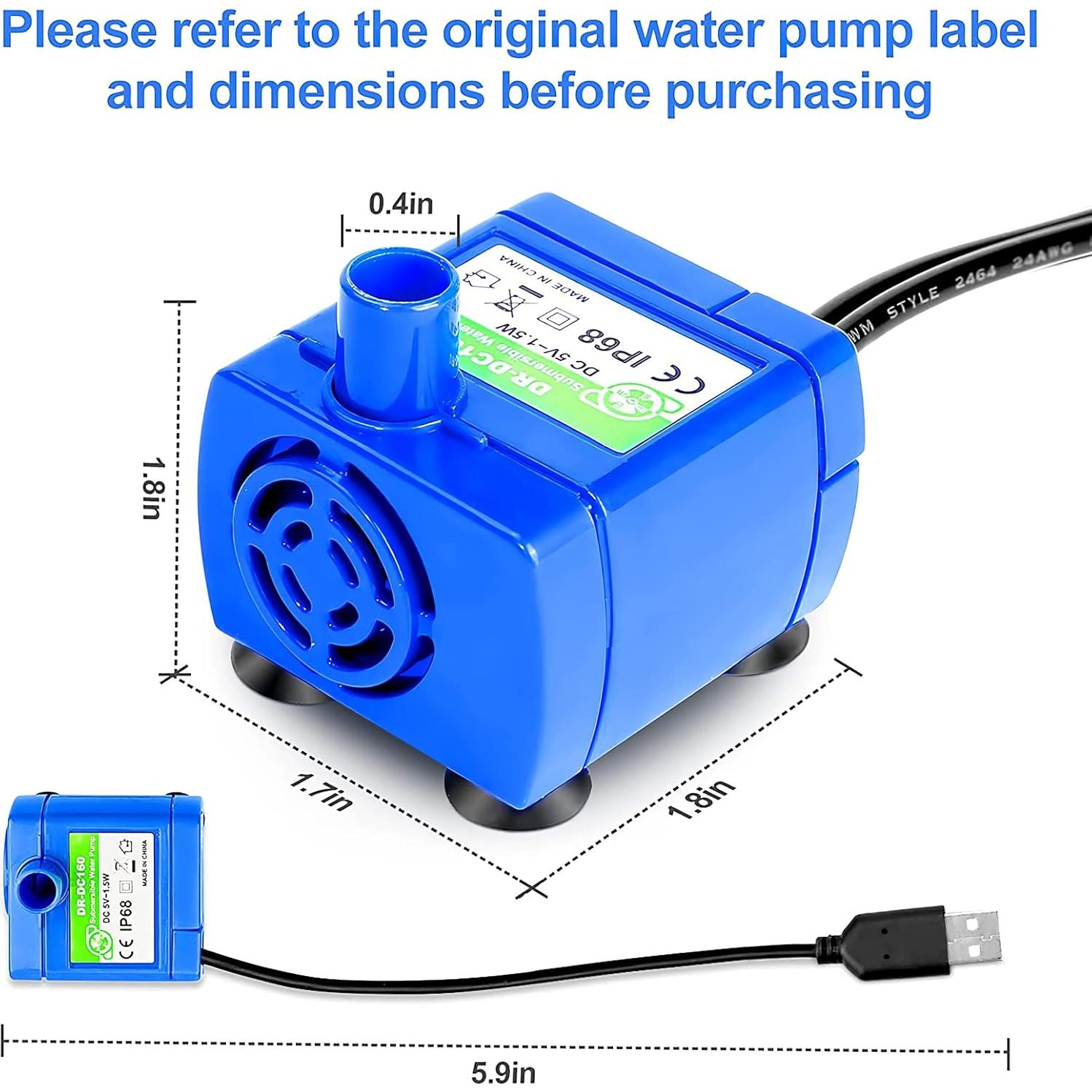 Bomba de Reemplazo Cepheus DR-DC160 para Fuente de Agua Gatos