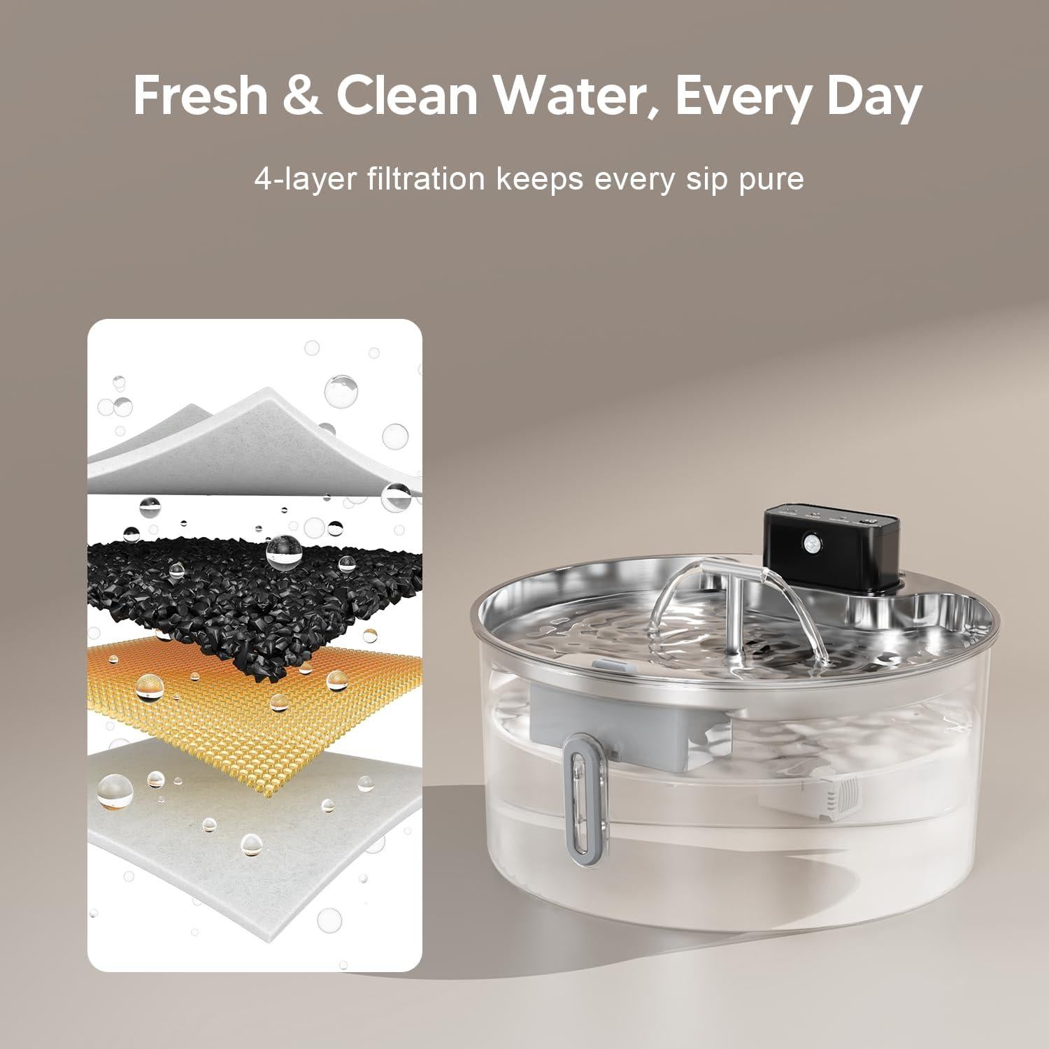 Fuente de Agua Automática para Perros Voluas 7L Inoxidable