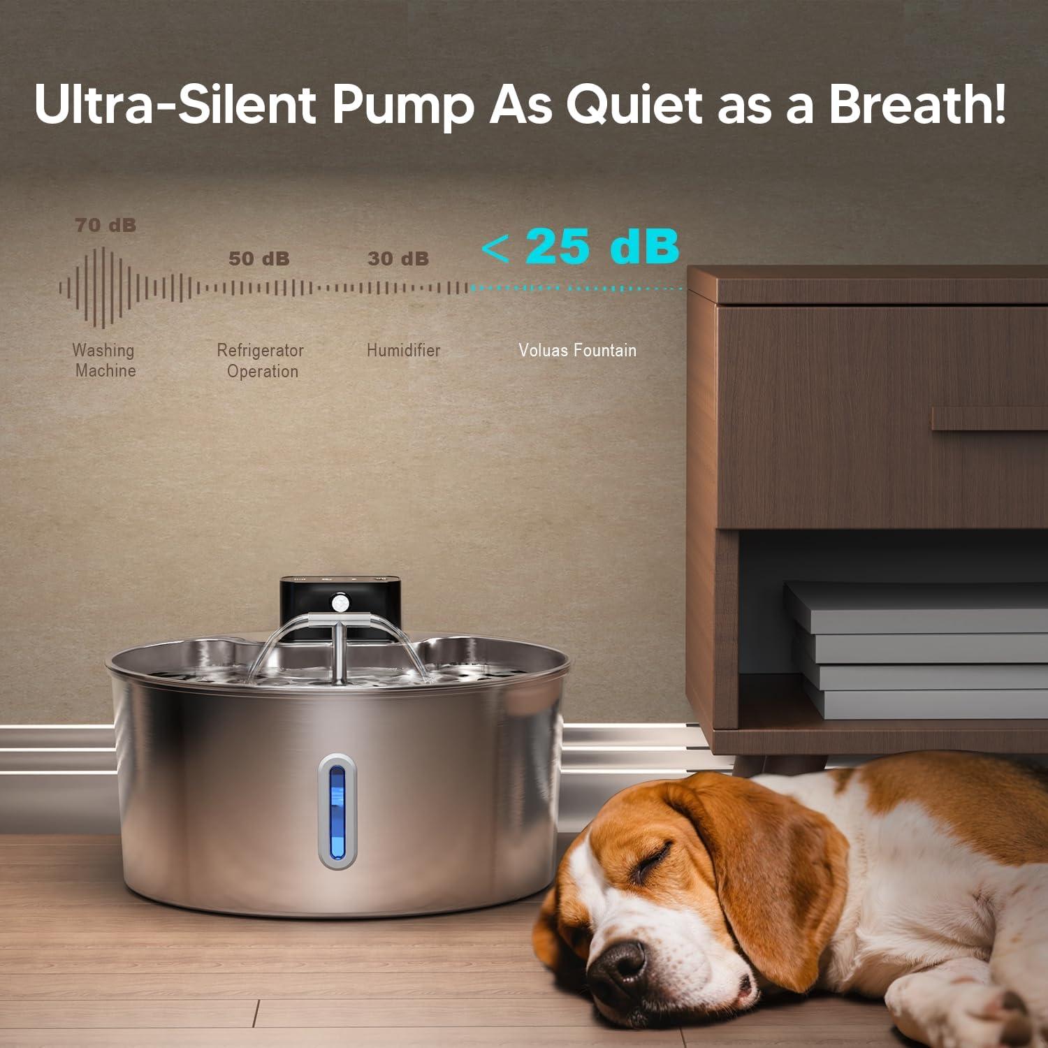 Fuente de Agua Automática para Perros Voluas 7L Inoxidable