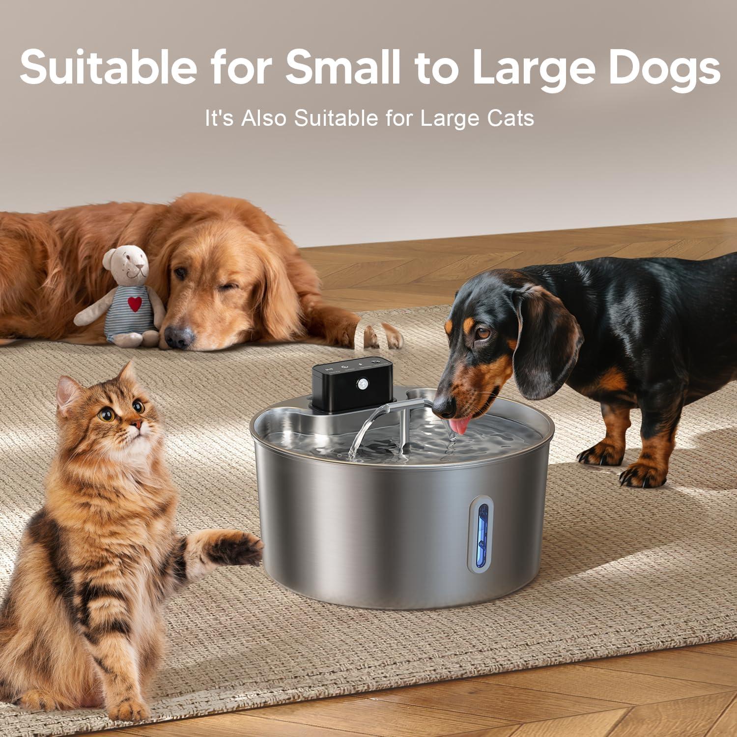 Fuente de Agua Automática para Perros Voluas 7L Inoxidable