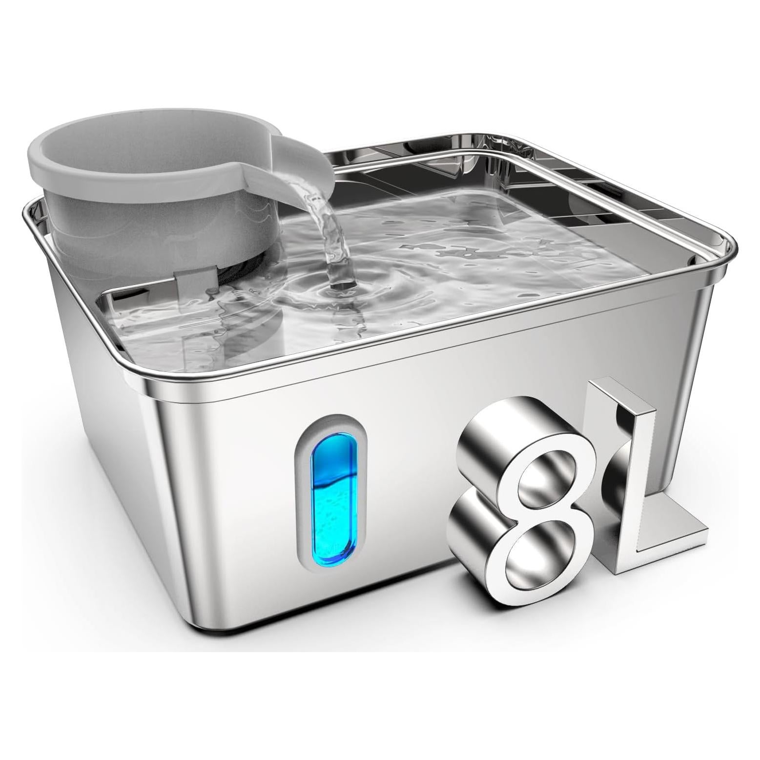 Fuente de Agua para Perros SNIFFNSLURP 7.9L Acero Inoxidable