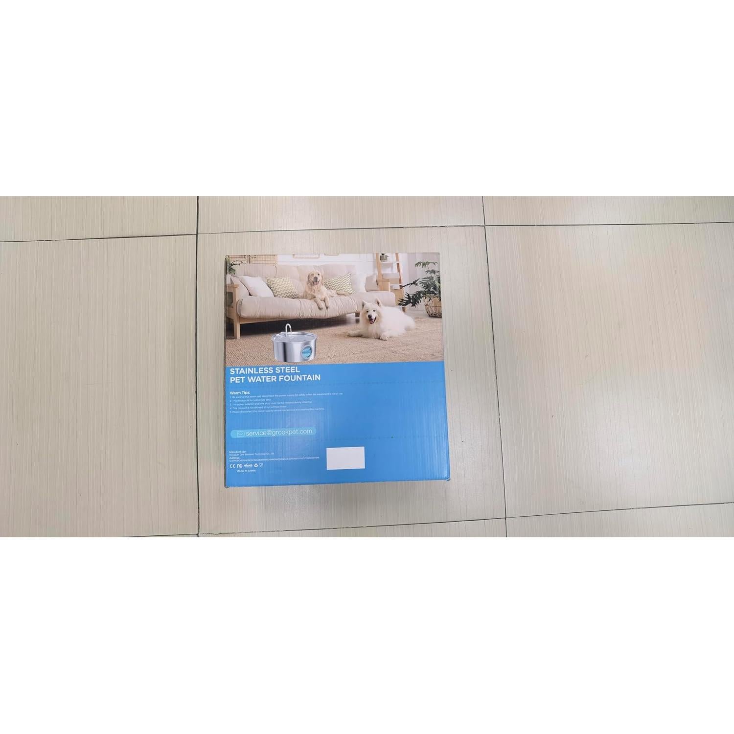 Fuente de Agua para Perros Grandes GROOKPET 12L Acero Inoxidable