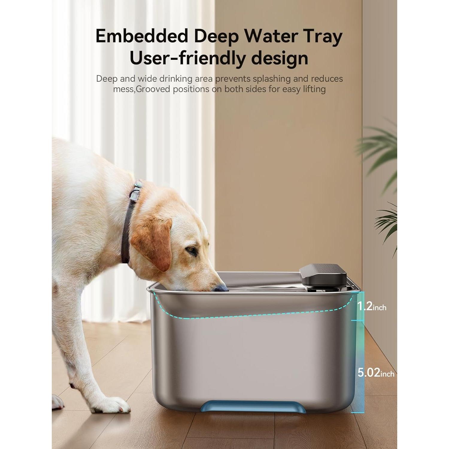 Fuente de Agua para Perros FEELNEEDY 12L Acero Inoxidable