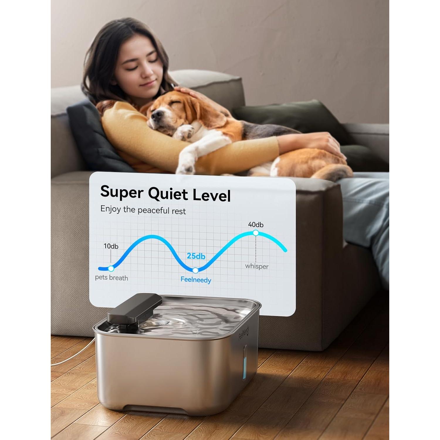 Fuente de Agua para Perros FEELNEEDY 12L Acero Inoxidable