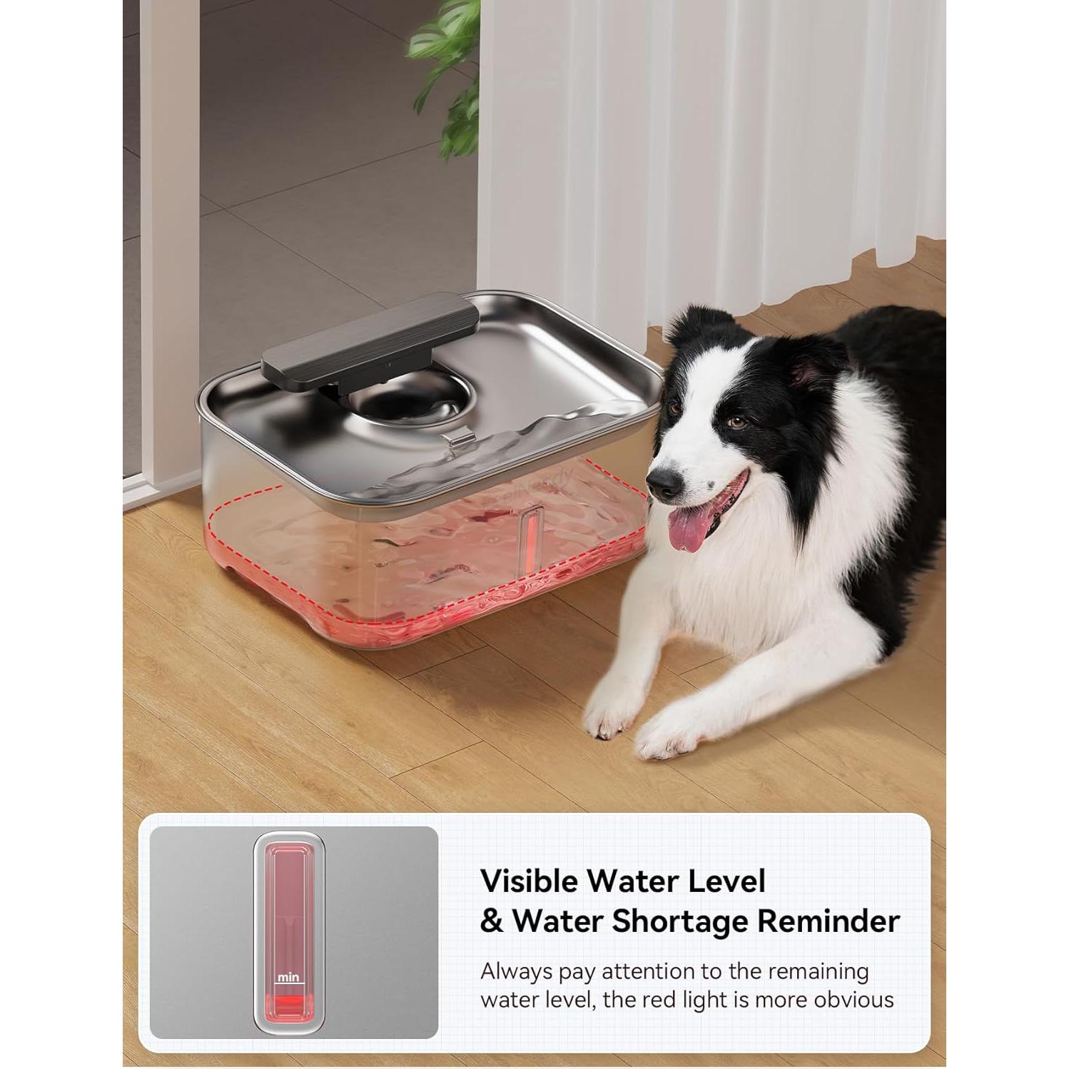 Fuente de Agua para Perros FEELNEEDY 12L Acero Inoxidable