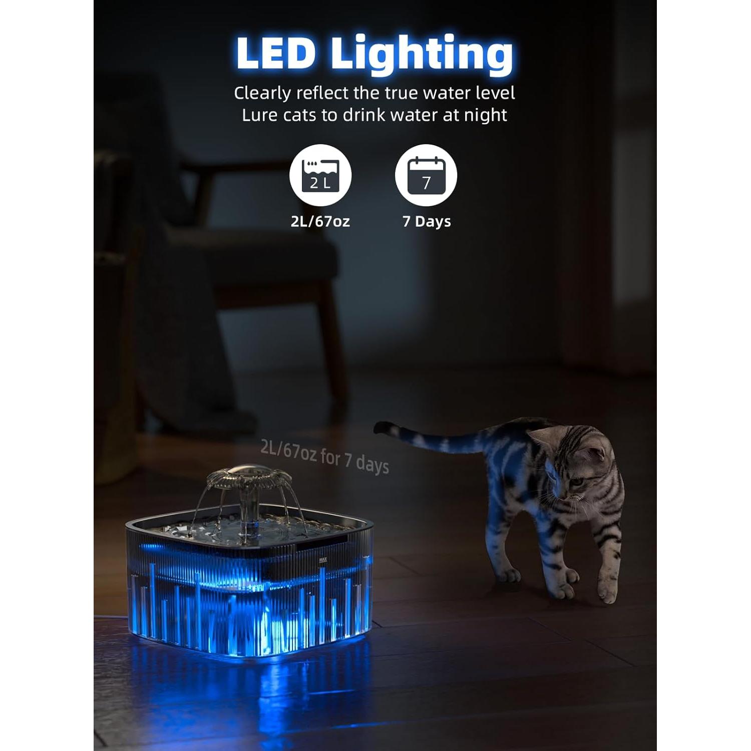 Fuente de Agua para Gatos MAILOFY WF220 2.2L Acero Inoxidable