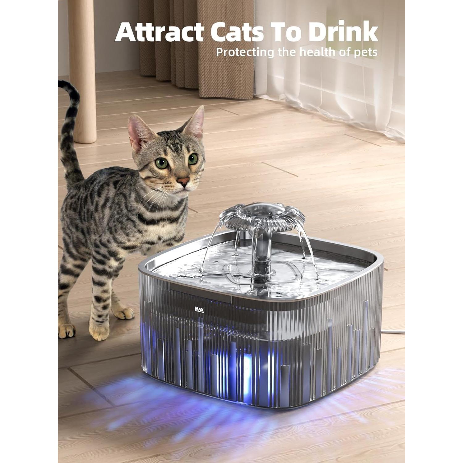 Fuente de Agua para Gatos MAILOFY WF220 2.2L Acero Inoxidable