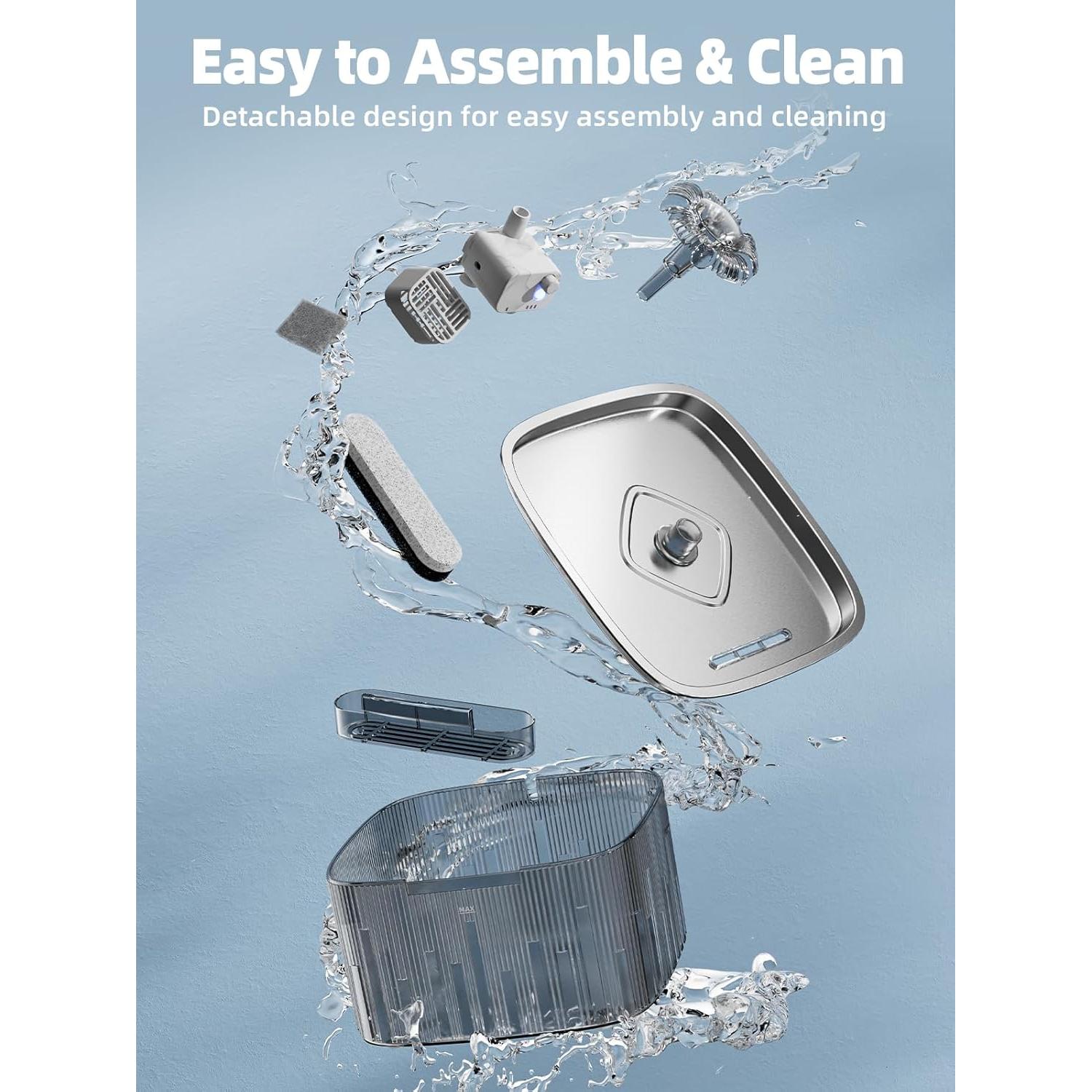 Fuente de Agua para Gatos MAILOFY WF220 2.2L Acero Inoxidable