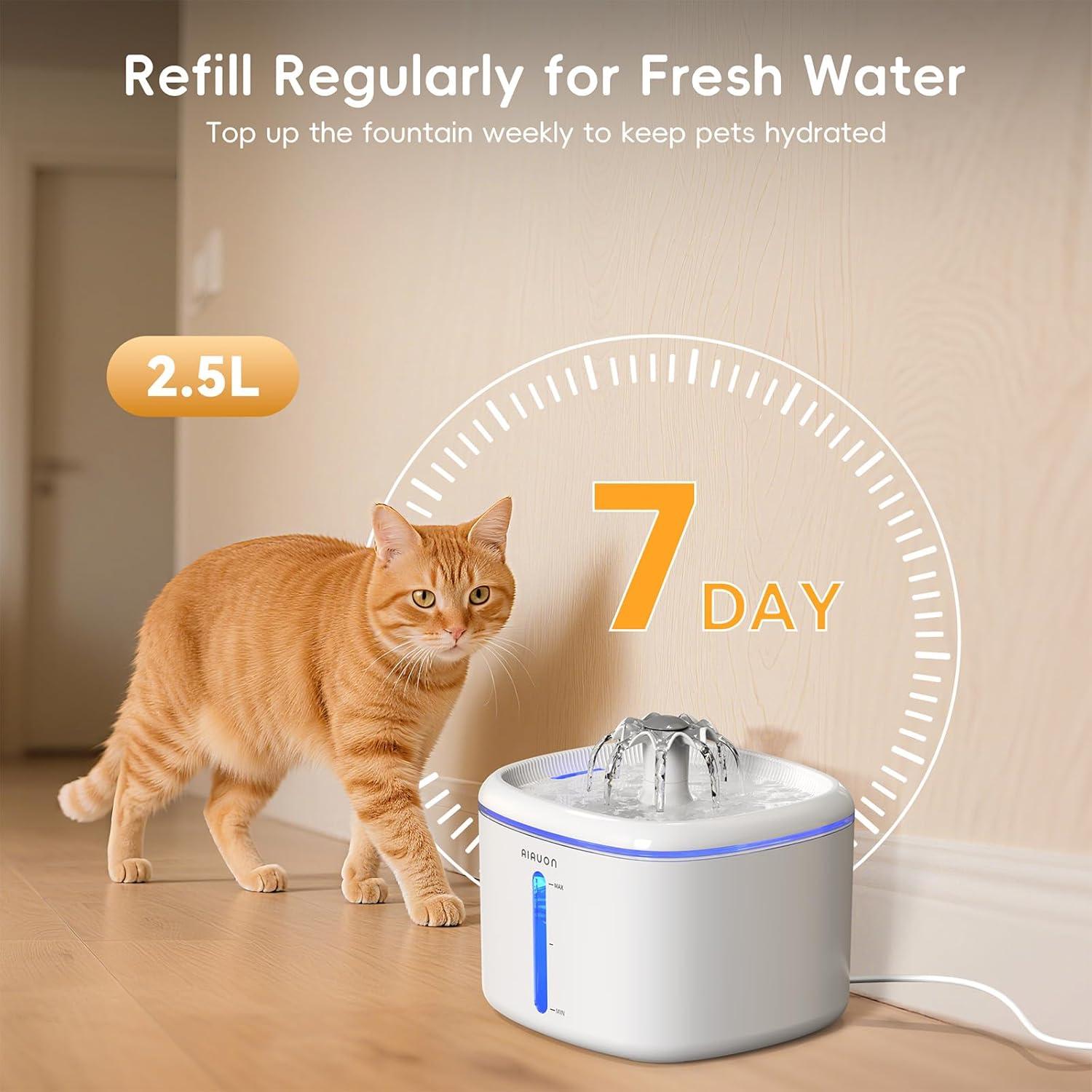 Fuente de Agua Automática para Gatos AIAUON W01 Pro 2.5L