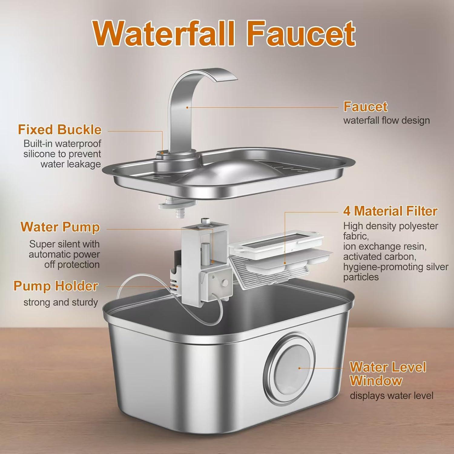 Fuente de Agua Automática Acero Inoxidable Bobo&Dragon 3.5L