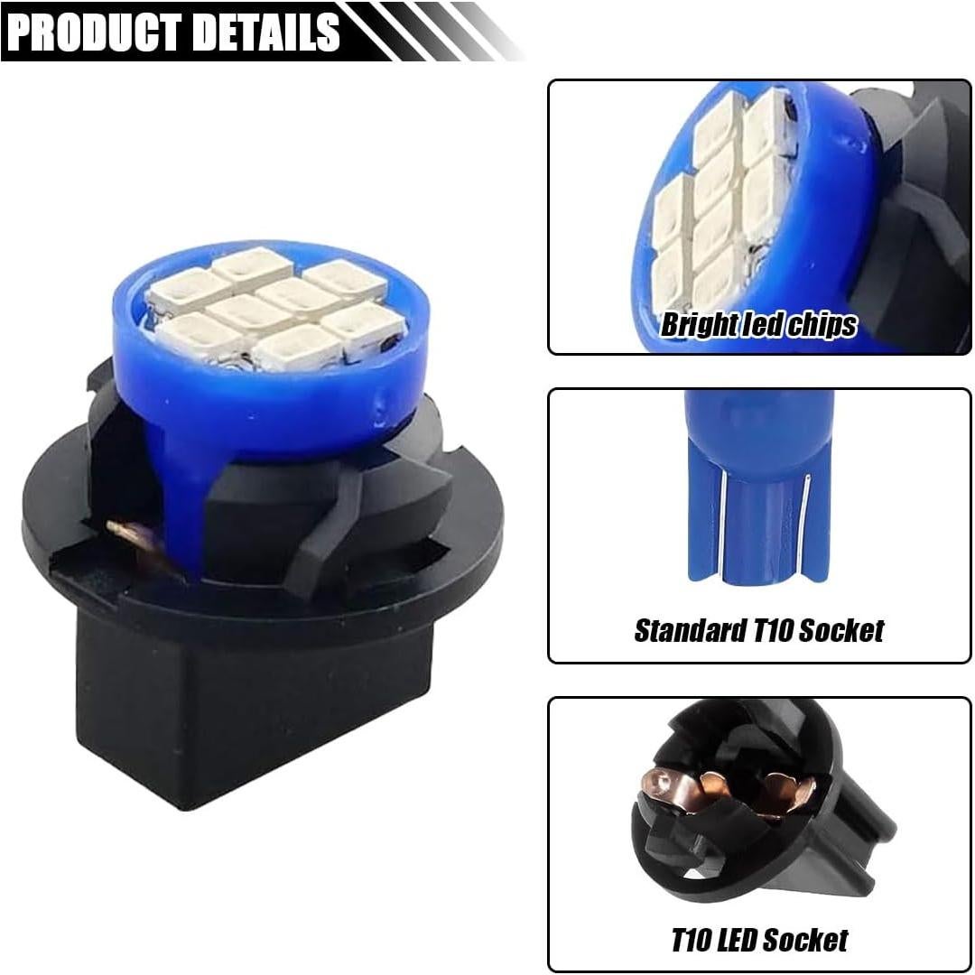 10 Bombillas LED T10 194 Joycourt Luz de Tablero Azul