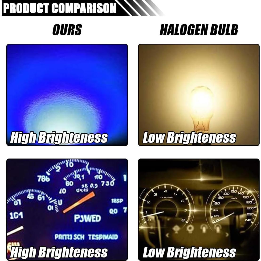 10 Bombillas LED T10 194 Joycourt Luz de Tablero Azul