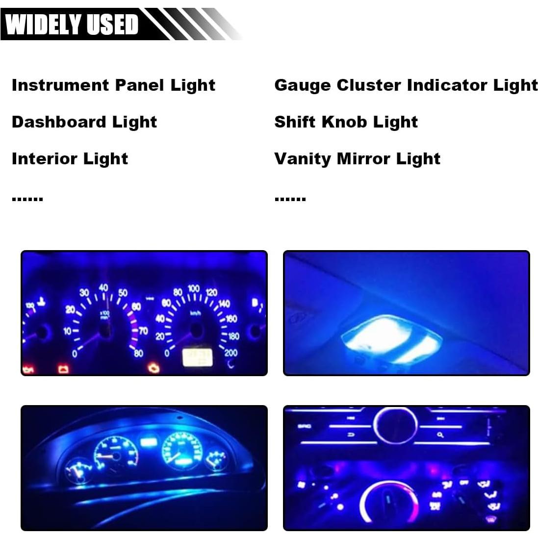 10 Bombillas LED T10 194 Joycourt Luz de Tablero Azul