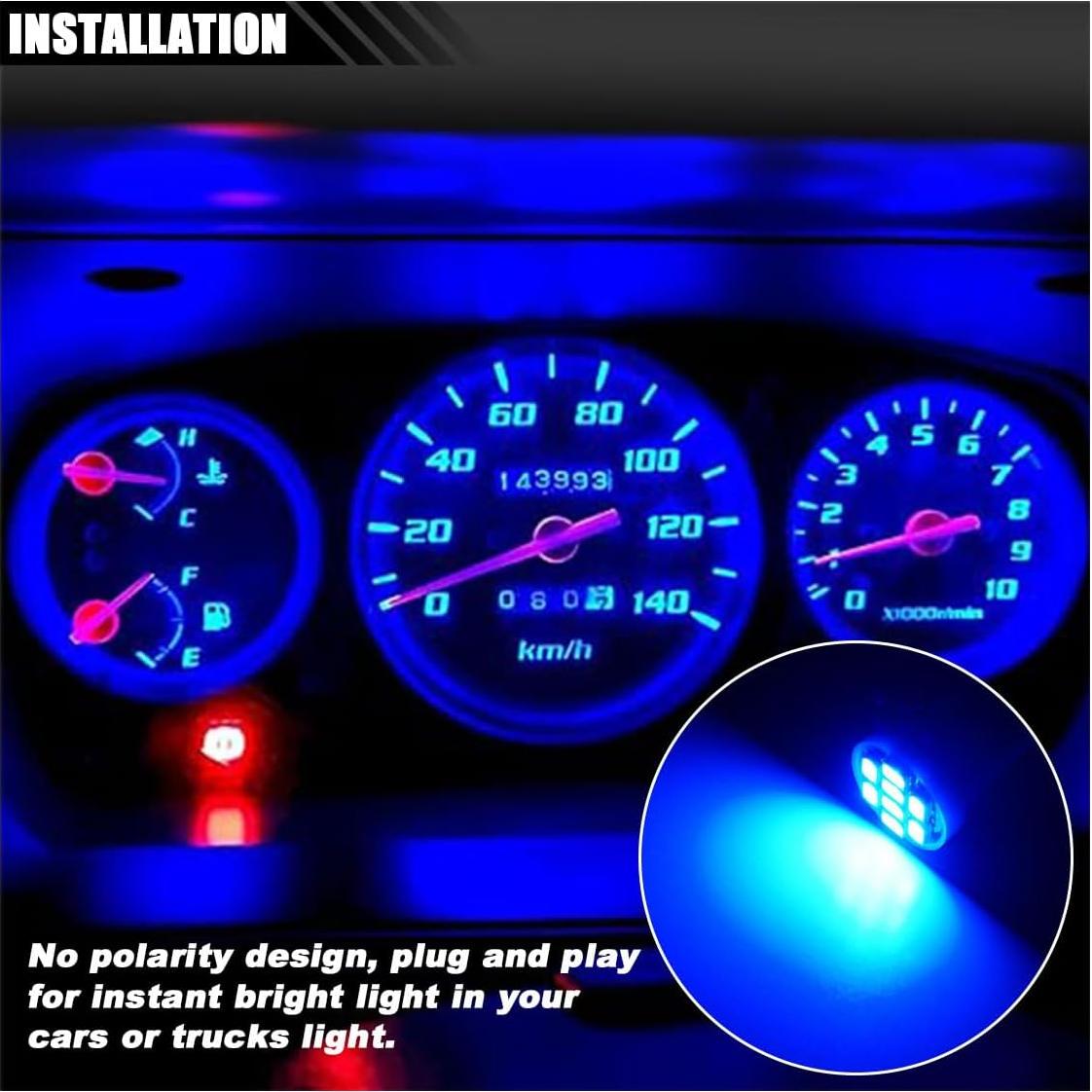 10 Bombillas LED T10 194 Joycourt Luz de Tablero Azul