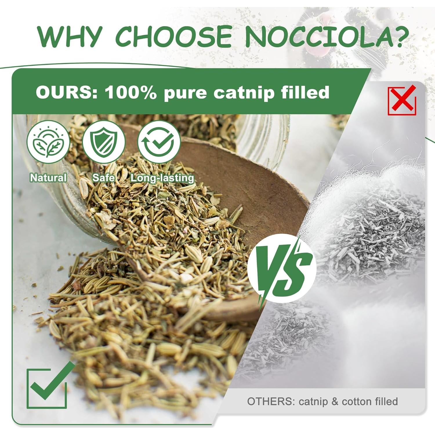 Nocciola 3 Pack Juguetes de Hierba Gatera Orgánica para Gatos