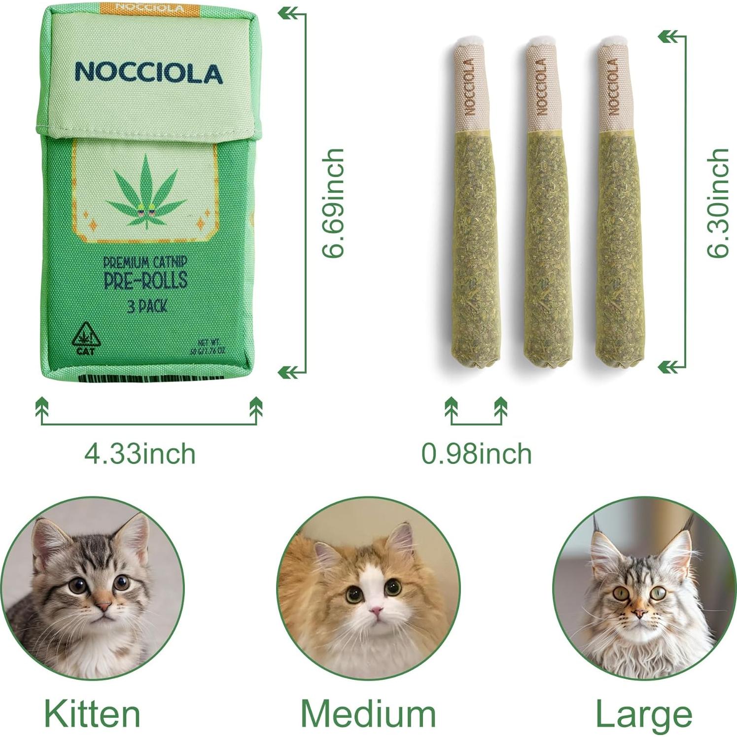 Nocciola 3 Pack Juguetes de Hierba Gatera Orgánica para Gatos