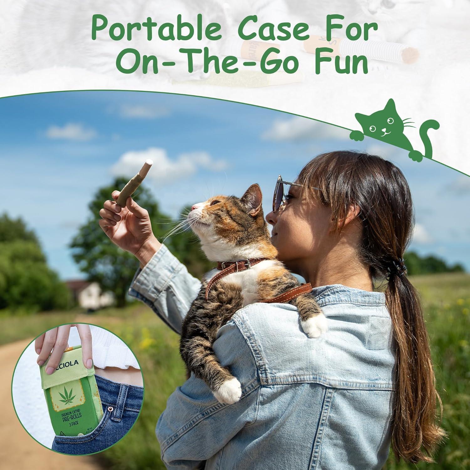 Nocciola 3 Pack Juguetes de Hierba Gatera Orgánica para Gatos