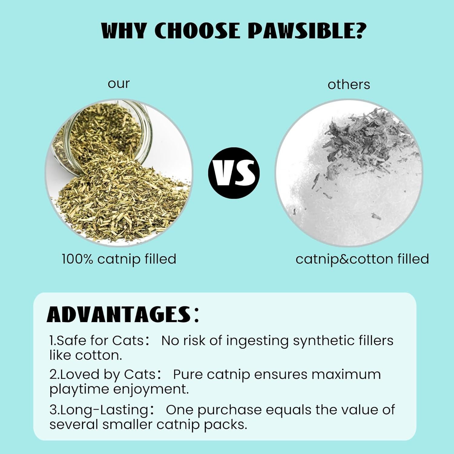 Paquete de 5 Juguetes de Cactus Pawsible con Hierba Gatera