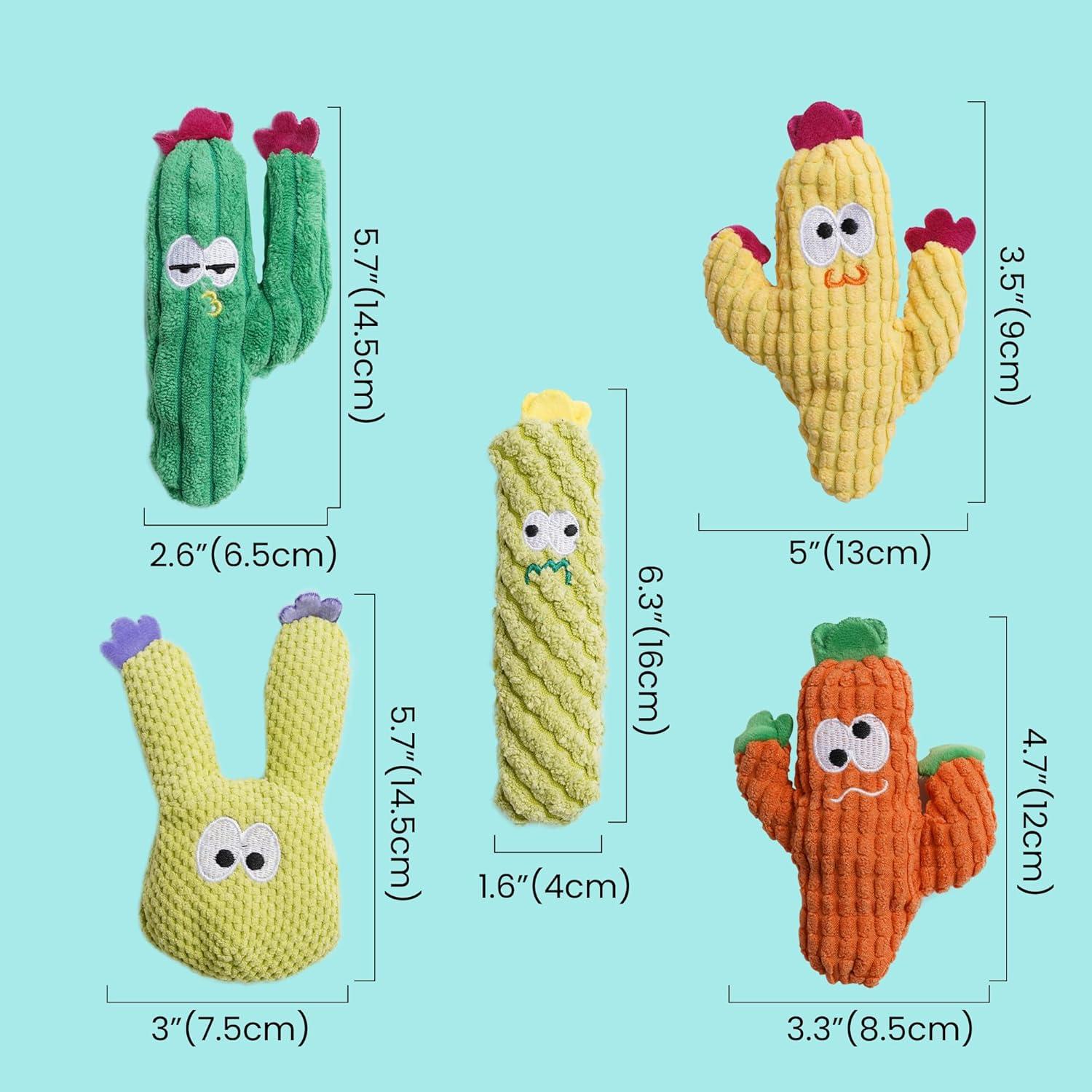 Paquete de 5 Juguetes de Cactus Pawsible con Hierba Gatera