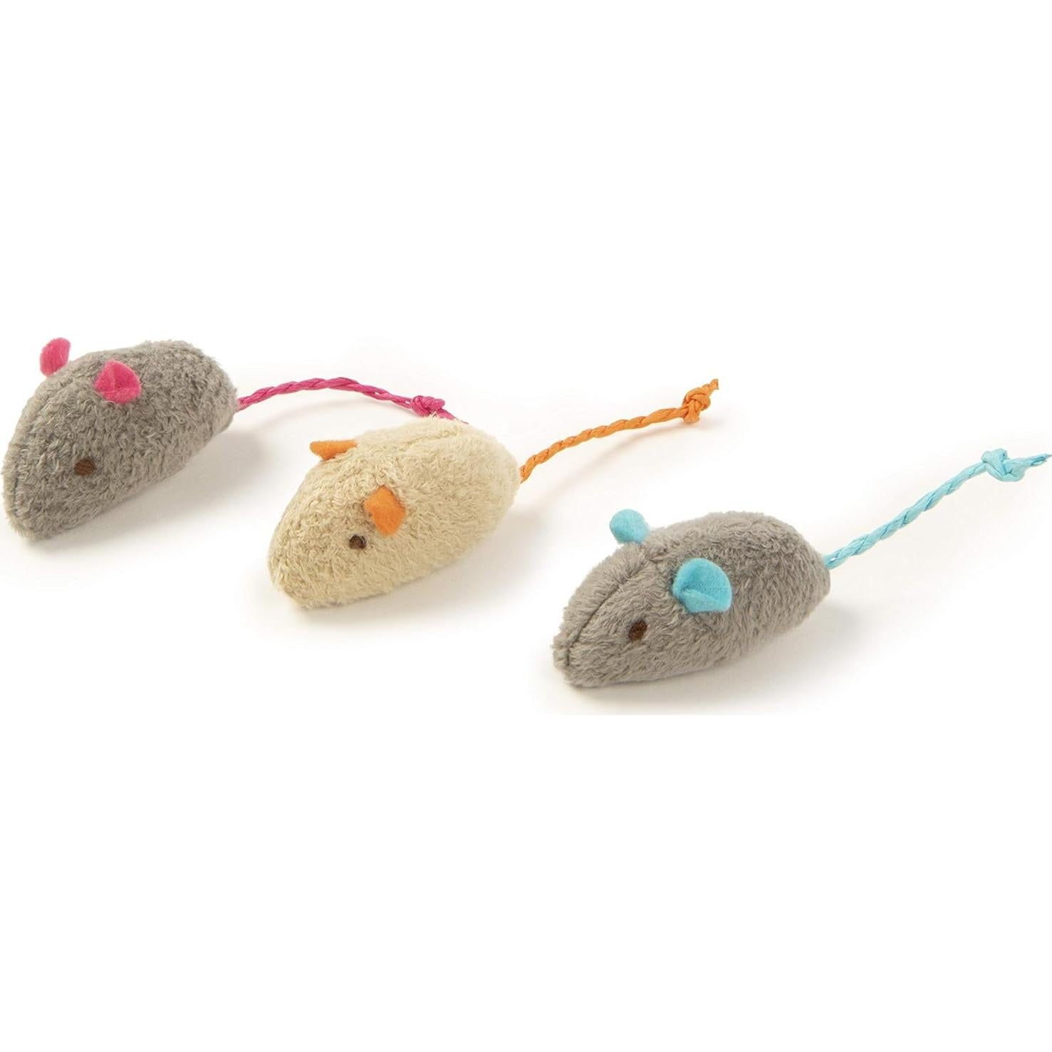 SmartyKat (3 Count) Skitter Critters Catnip Cat Toys - Gray/Cream, 3 Count