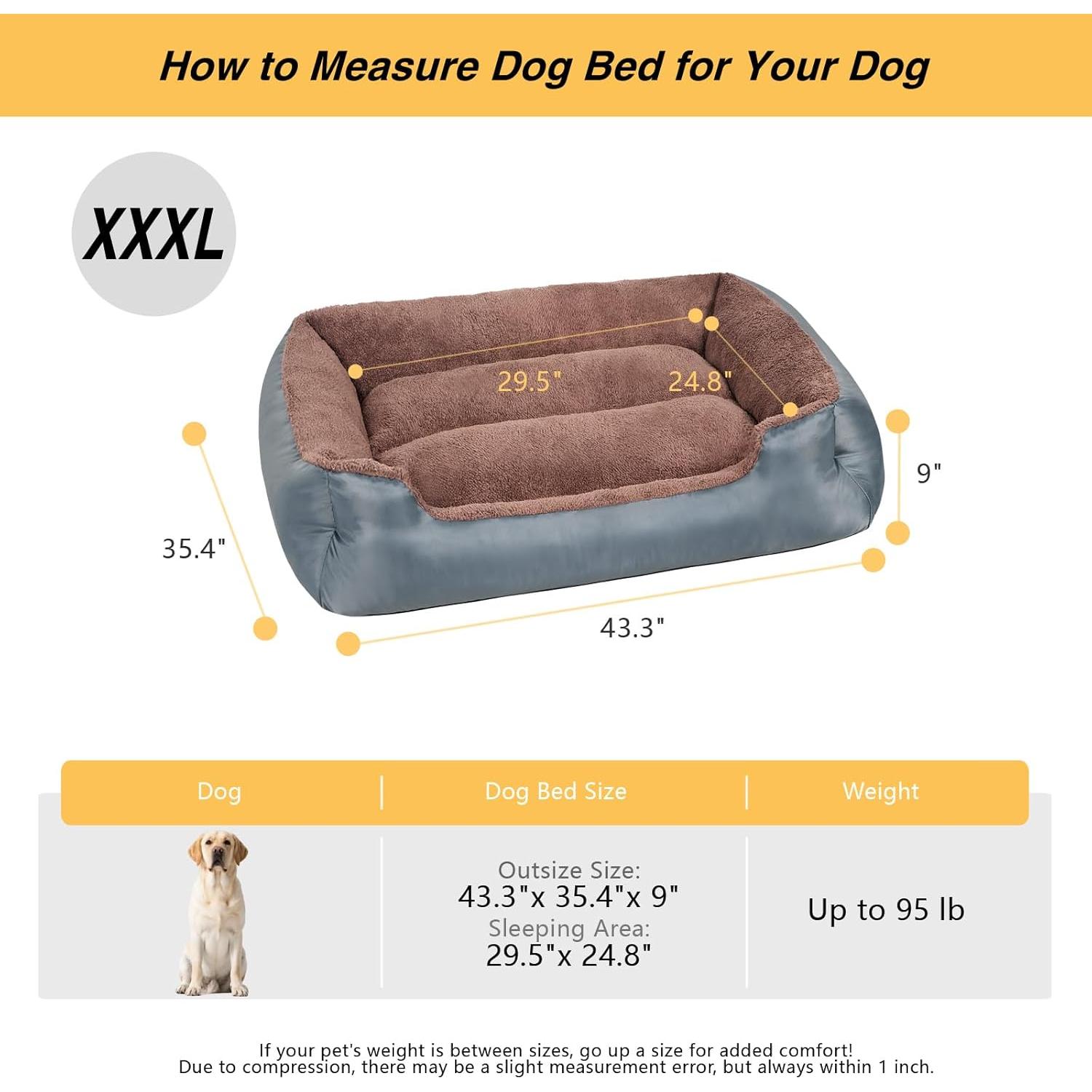 Cama Ortopédica para Perros NIRDOG Extra Grande Gris 110x90 cm