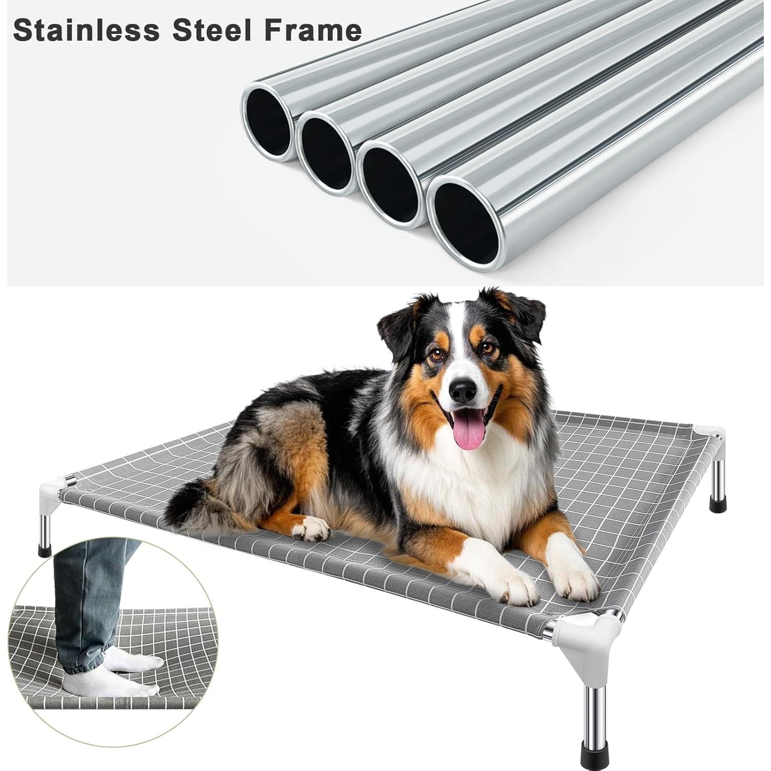 Cama Elevada para Mascotas Tensorsine XL - Acero Inoxidable