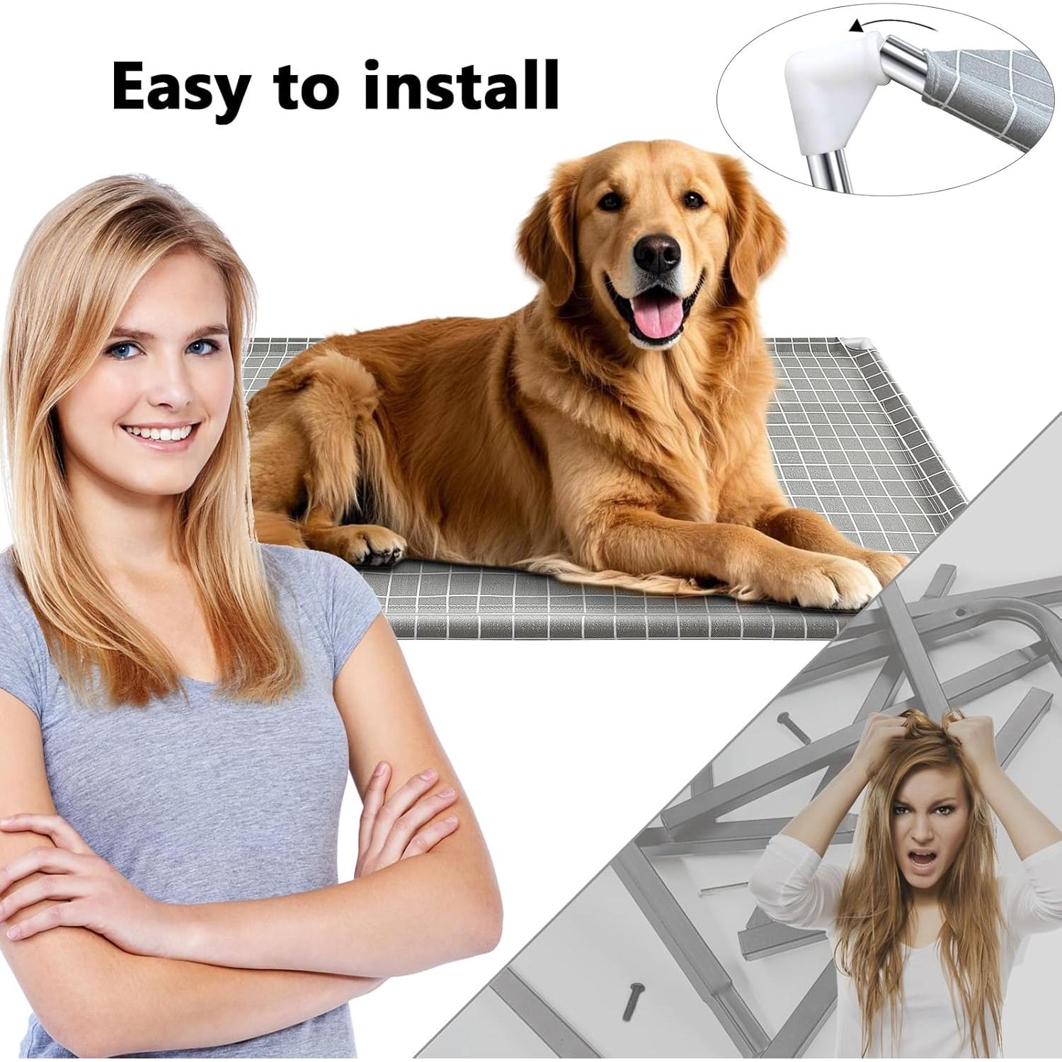 Cama Elevada para Mascotas Tensorsine XL - Acero Inoxidable