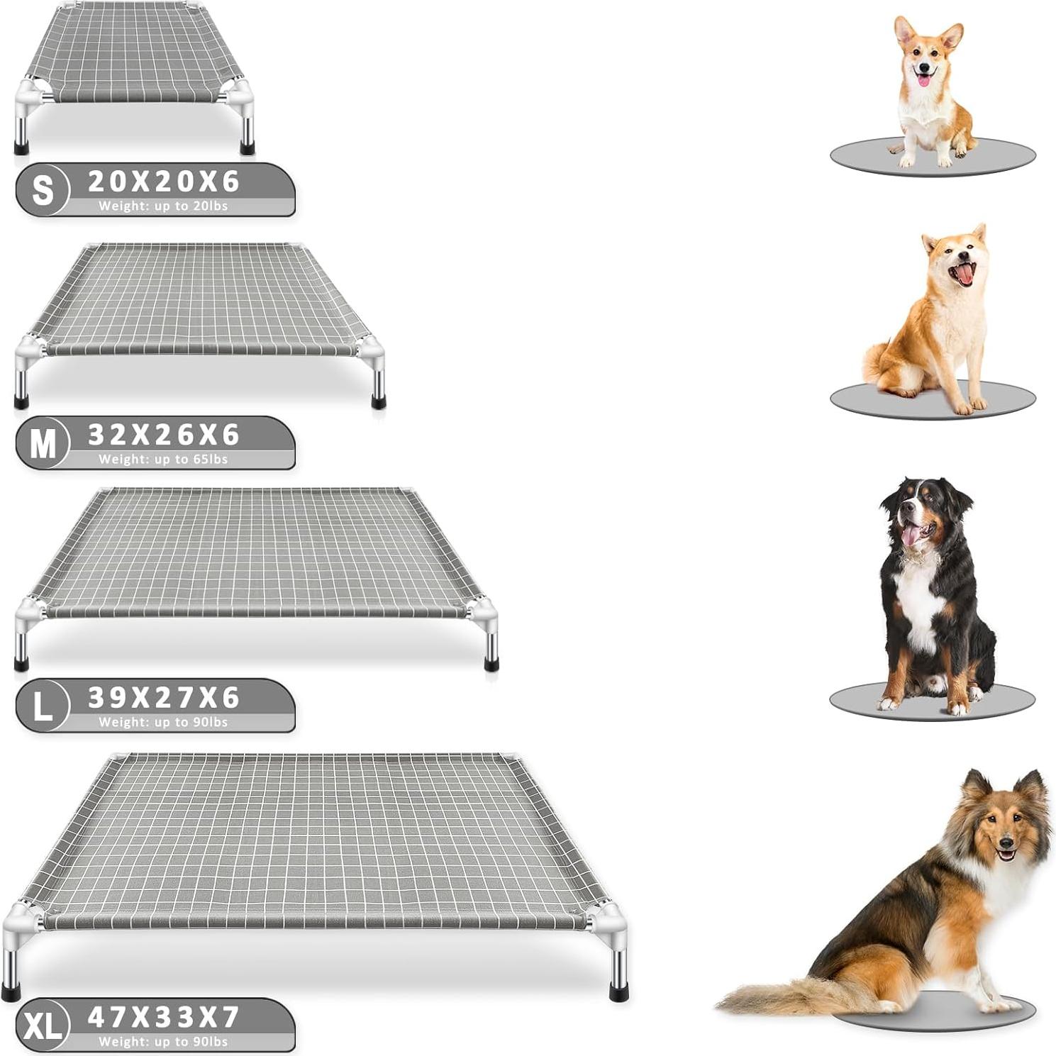 Cama Elevada para Mascotas Tensorsine XL - Acero Inoxidable