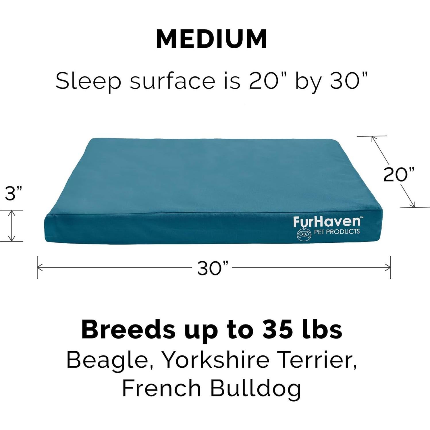 Cama para Perros Furhaven Mediana con Gel Refrigerante 76x51cm