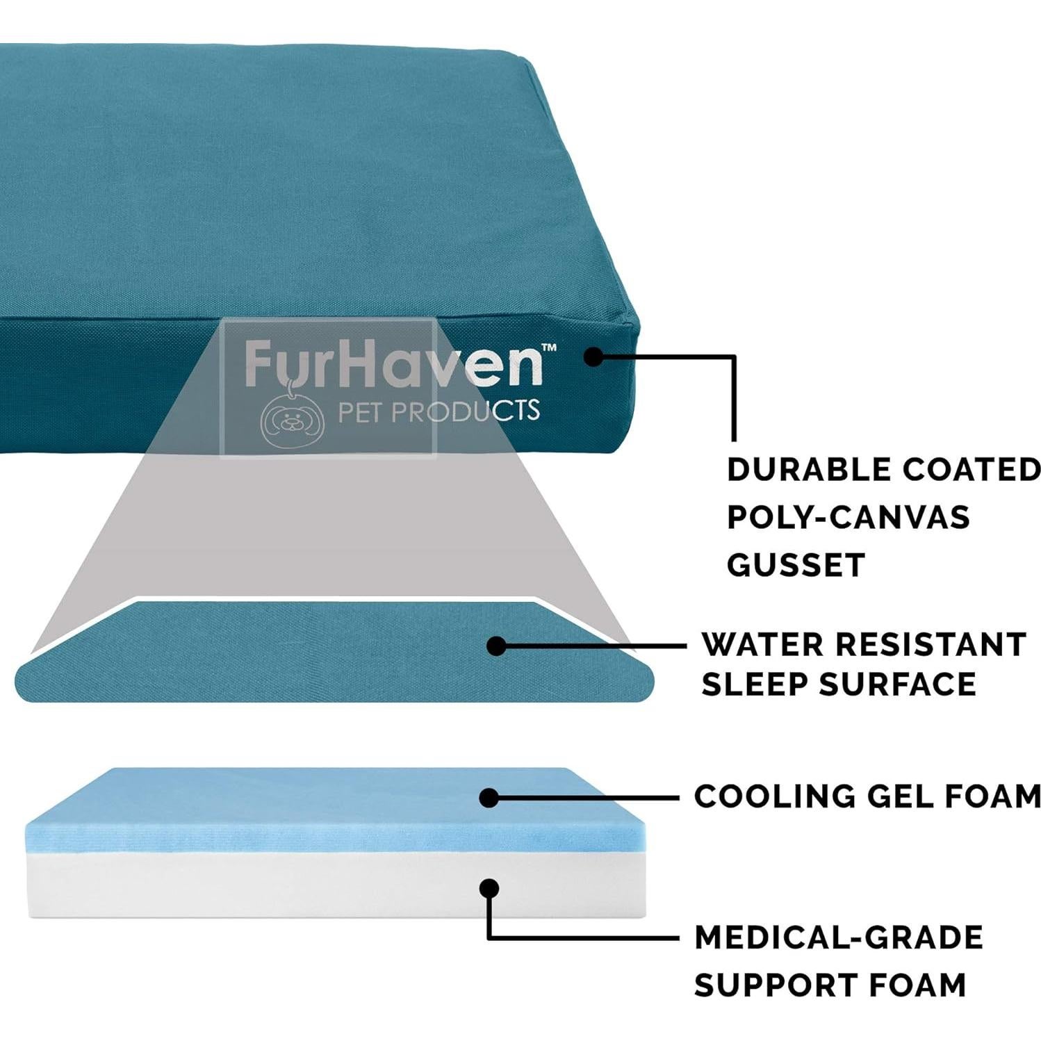 Cama para Perros Furhaven Mediana con Gel Refrigerante 76x51cm