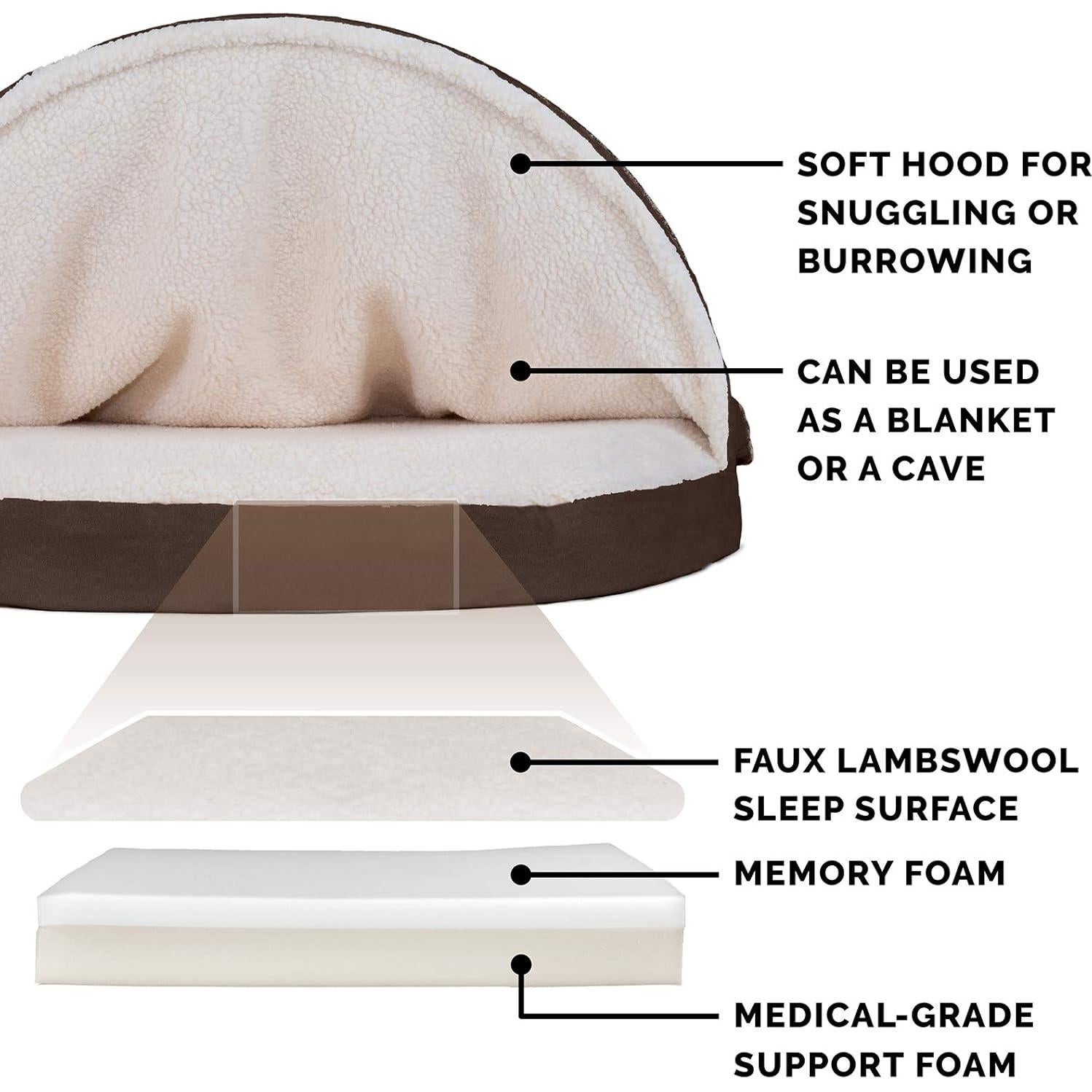 Cama para Perros Furhaven 66 cm Espuma Viscoelástica Espresso