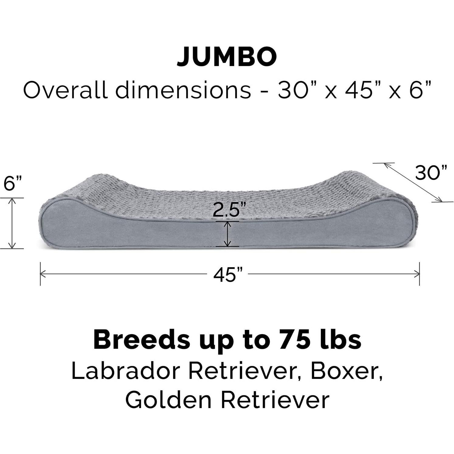 Funda de Cama para Perro Furhaven Jumbo Ultra Suave Gris