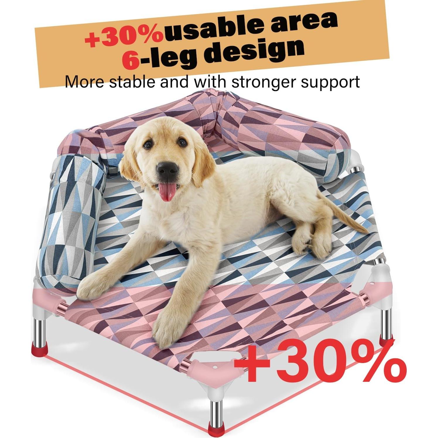 Cama ortopédica elevada para perros Pyowmgd 62x62 cm