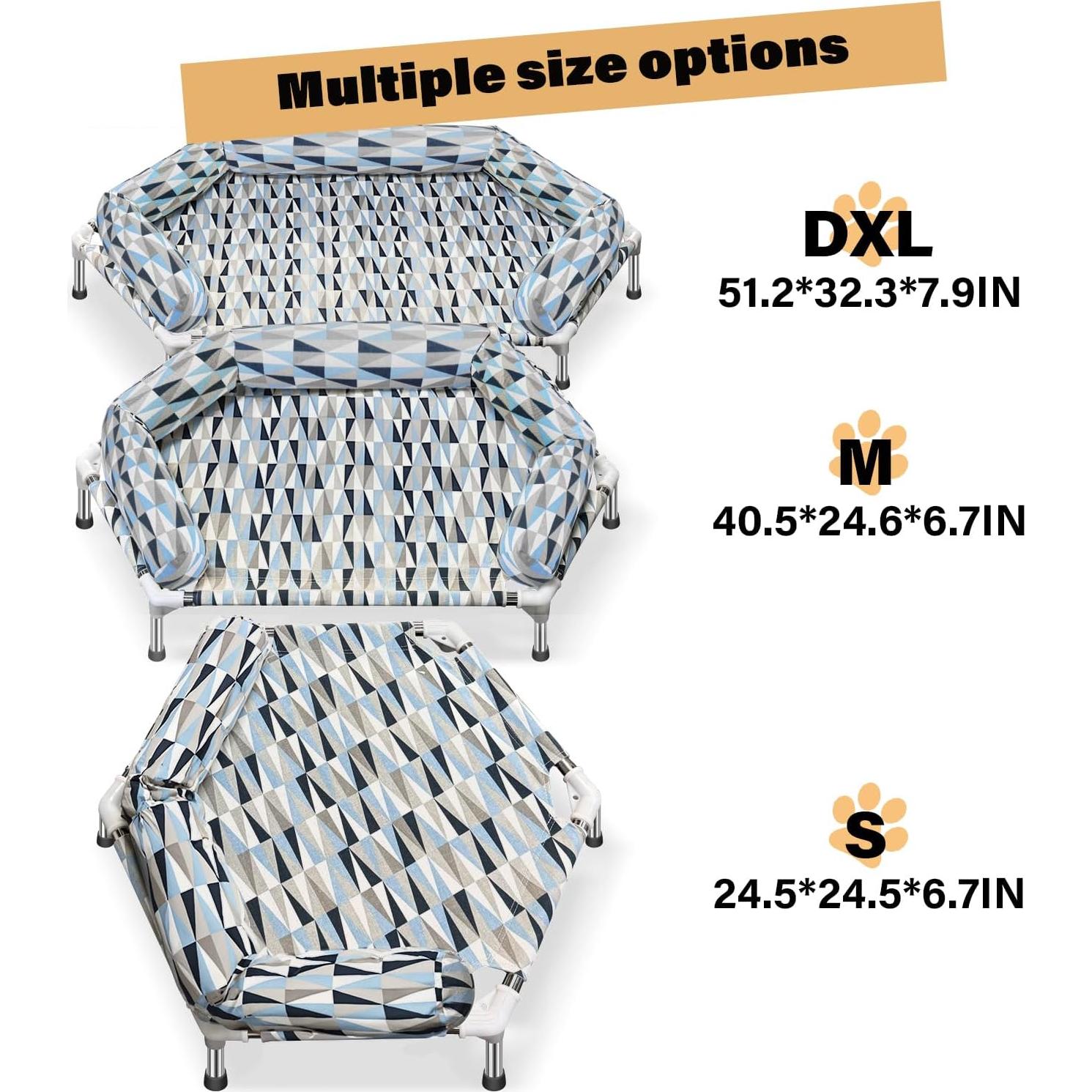 Cama ortopédica elevada para perros Pyowmgd 62x62 cm