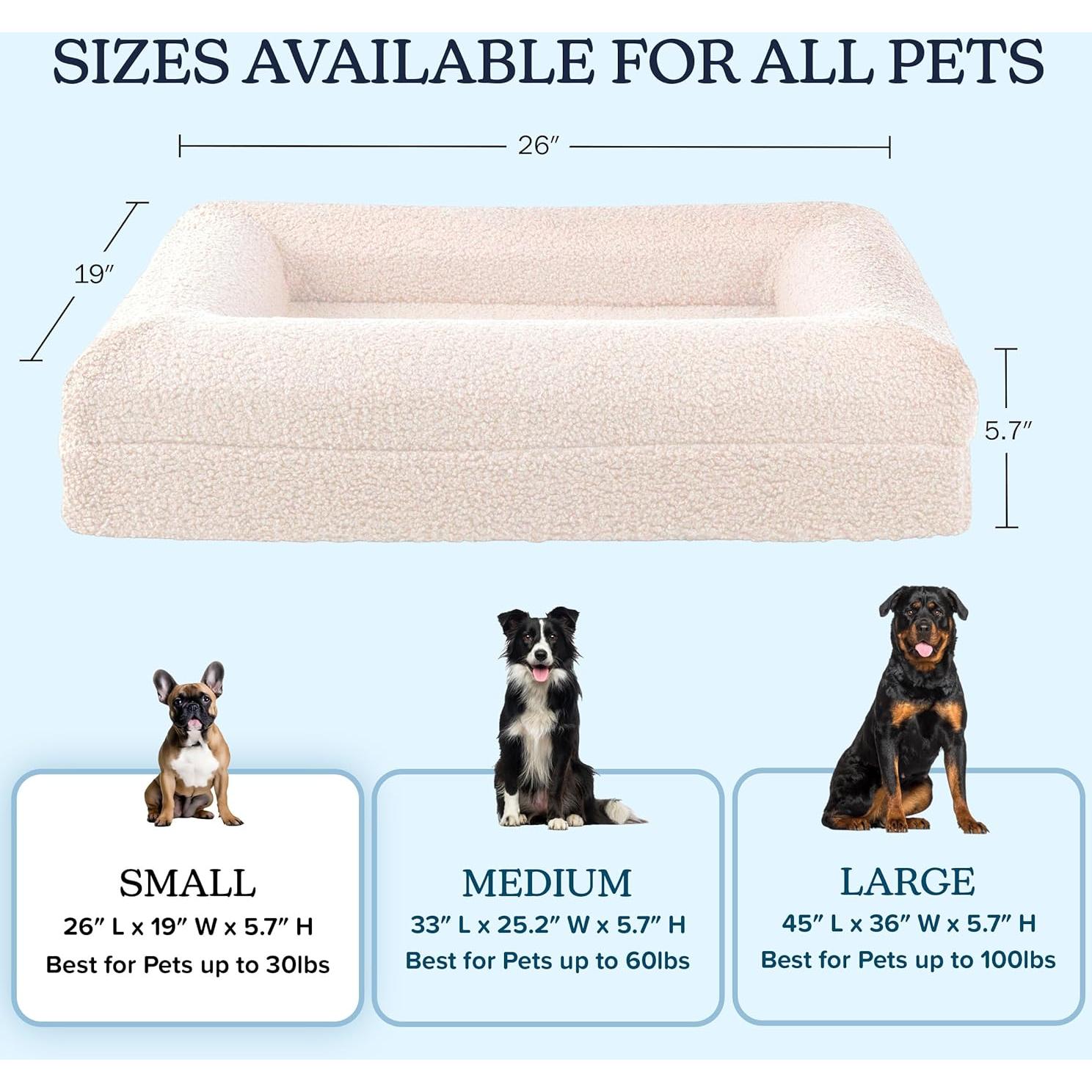 Cama Ortopédica para Perros Pequeños PETMAKER 66cm Crema