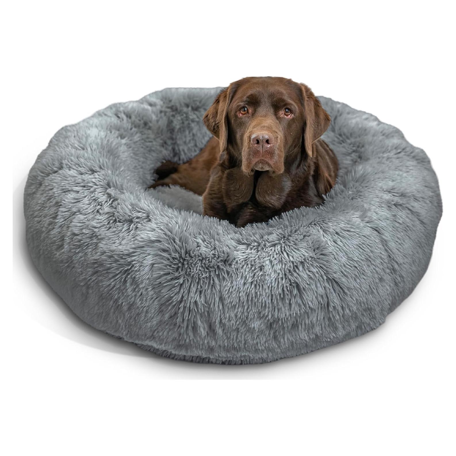 Cama Donut Calmante para Perros y Gatos Mejores Amigos 91cm Gris