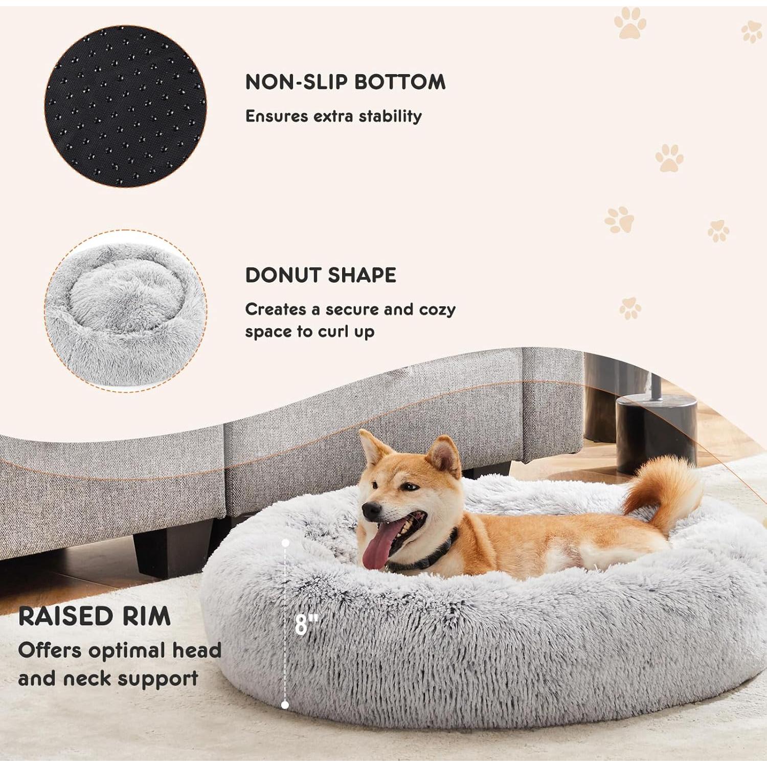 Cama para Perros y Gatos Sweetcrispy Donut 61 cm Gris