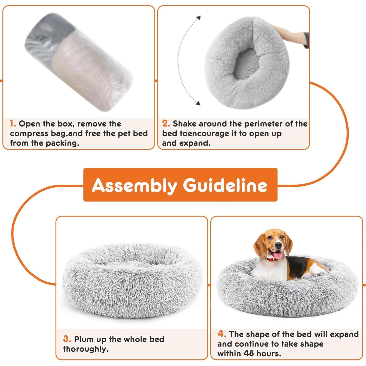 Cama para Perros y Gatos Sweetcrispy Donut 61 cm Gris