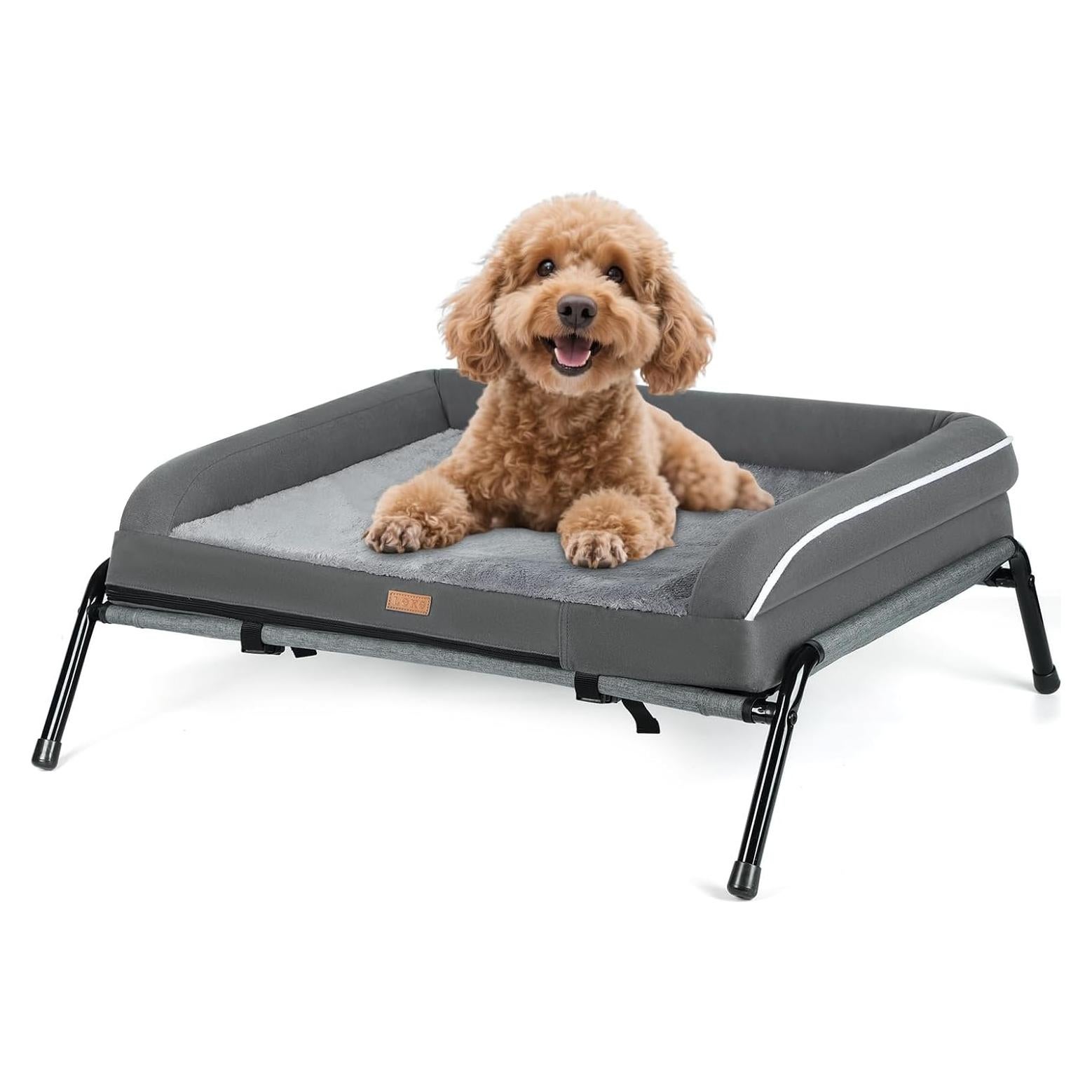 Cama Elevada para Perros Lekereise 2-en-1 Gris 81.99x67.78cm