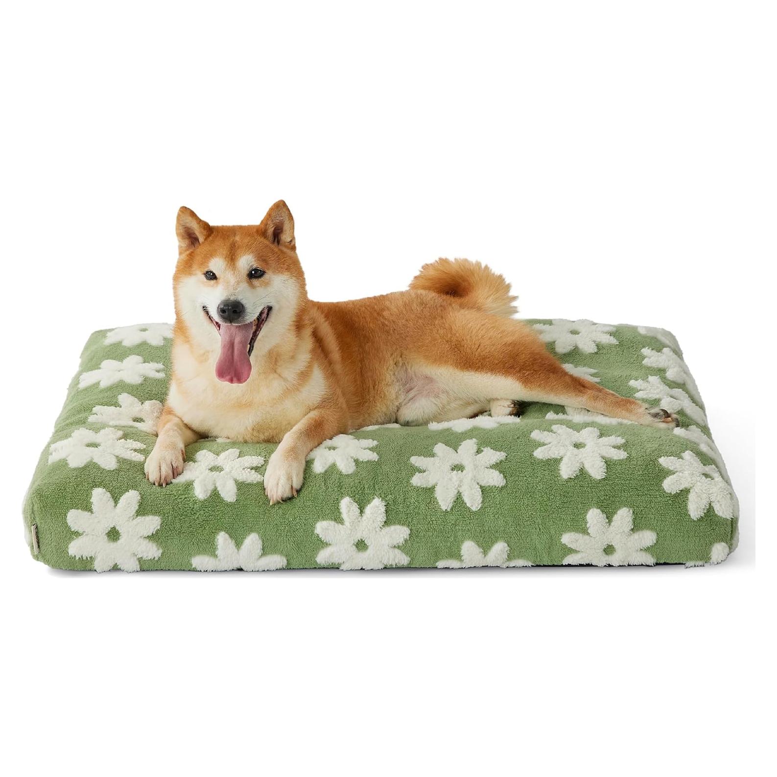Cama para Perros Grande Bedsure Comfy Pet Espuma Picada Verde